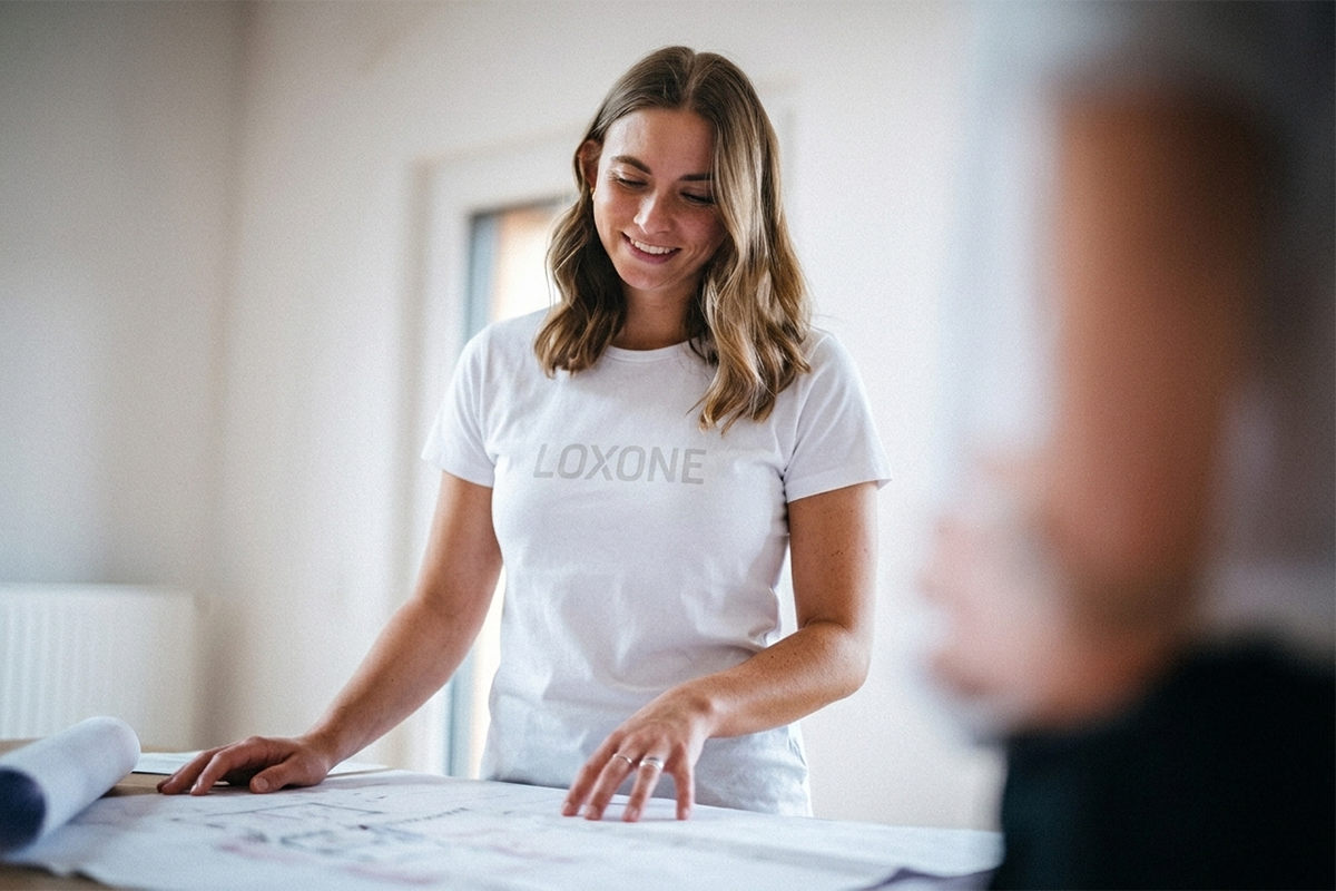 Loxone T-Shirt Damen Corporate Weiß S - 2