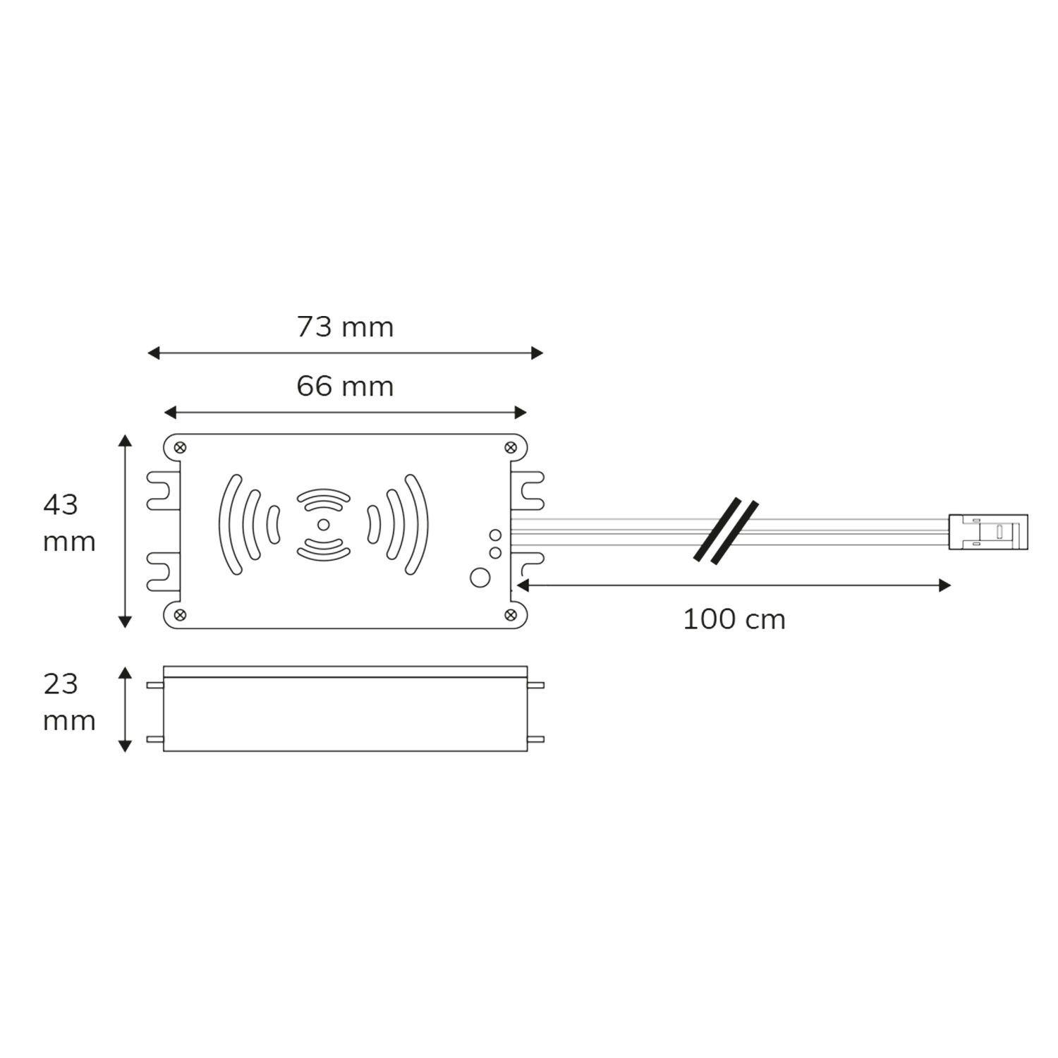 ISOLED Sys-Pro Funk HF-Bewegungsmelder MiniAMP mit invertierter Funktion für UV-C, 9-24V - 2