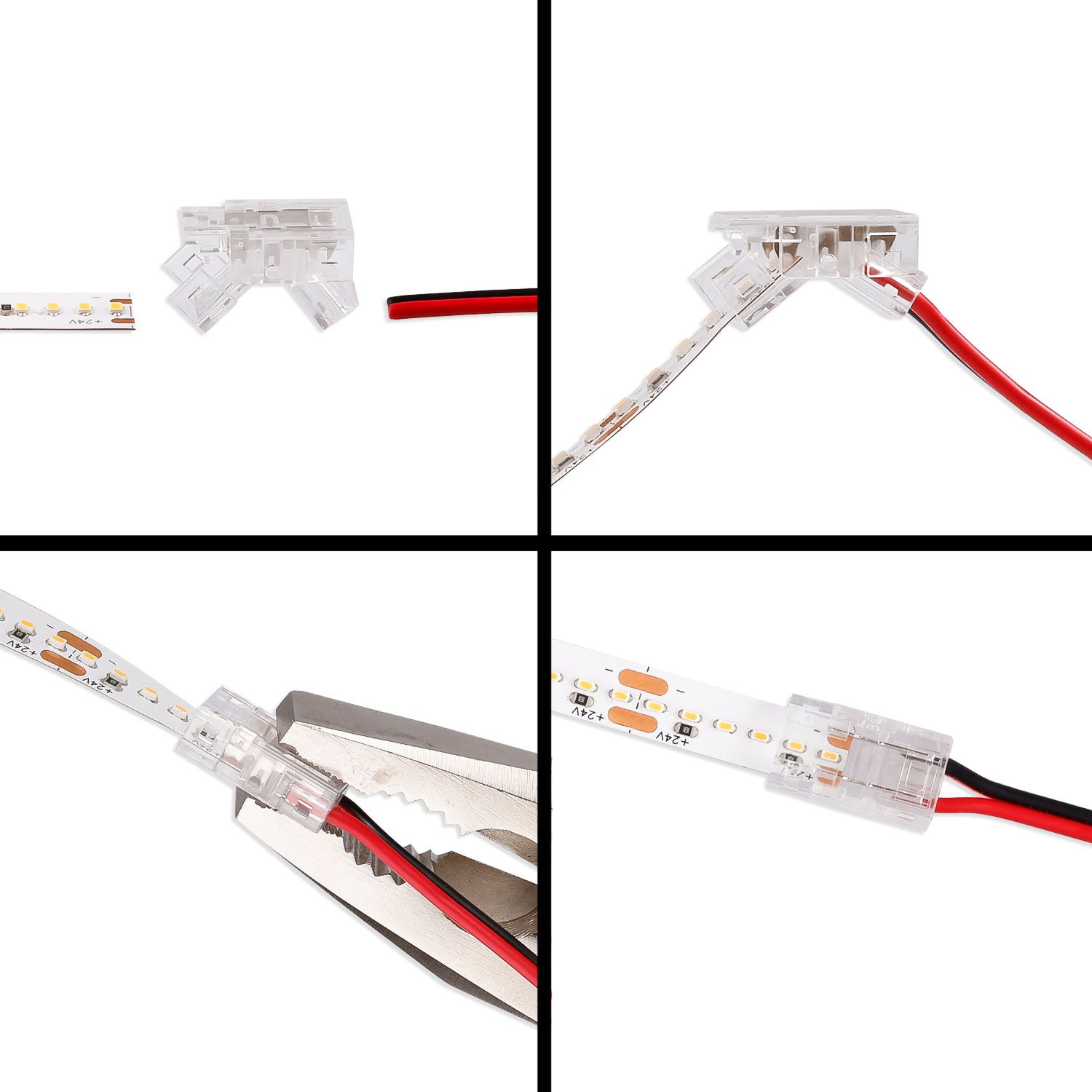 ISOLED Kontakt-Verbinder (max. 5A) K3-208 für 2-pol. IP20 Flextripes mit Breite 8mm - 2