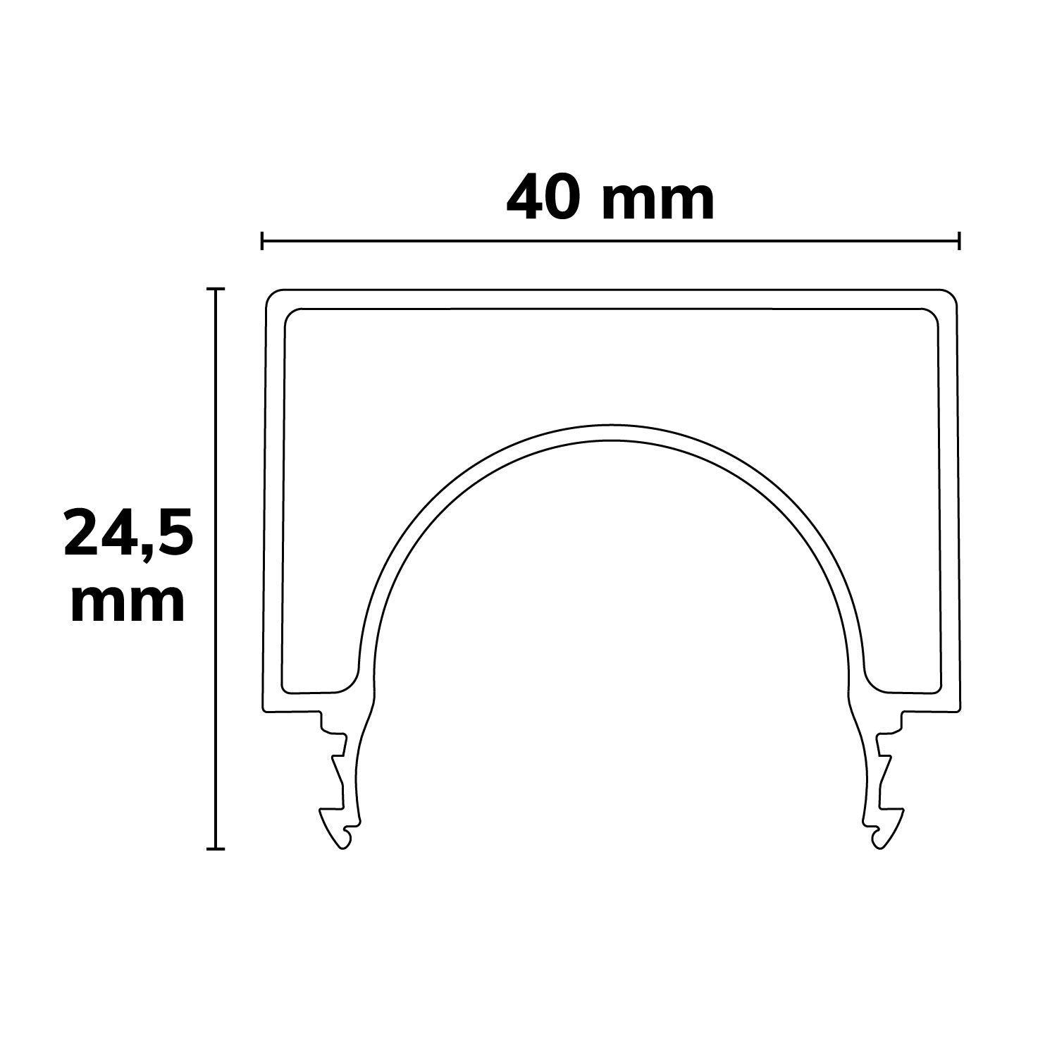 ISOLED Abdeckung COVER68 opal+, U-Form für Profil HALON und LAMP30 V1+V2, 300cm - 3