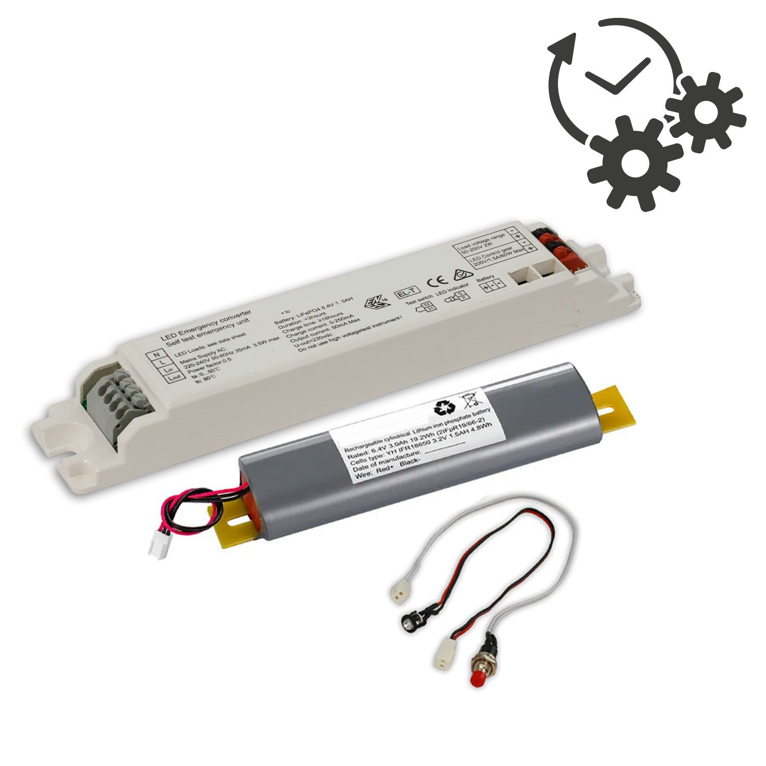 ISOLED Notlicht-Upgrade mit LiFePO4 3000mAh Akku, 4W (50-300V DC) - 2