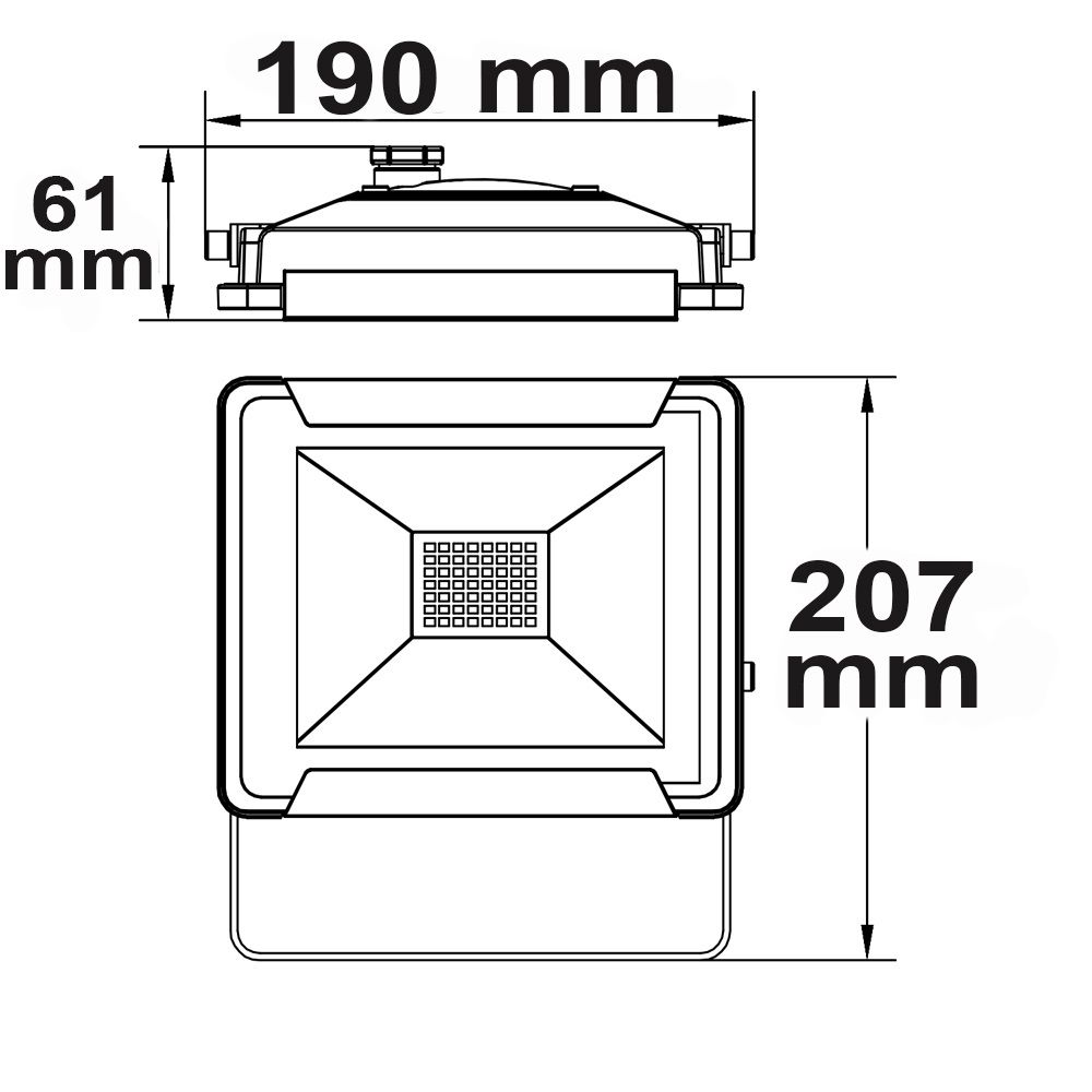 ISOLED LED Fluter 30W, warmweiß, schwarz, IP65 - 4