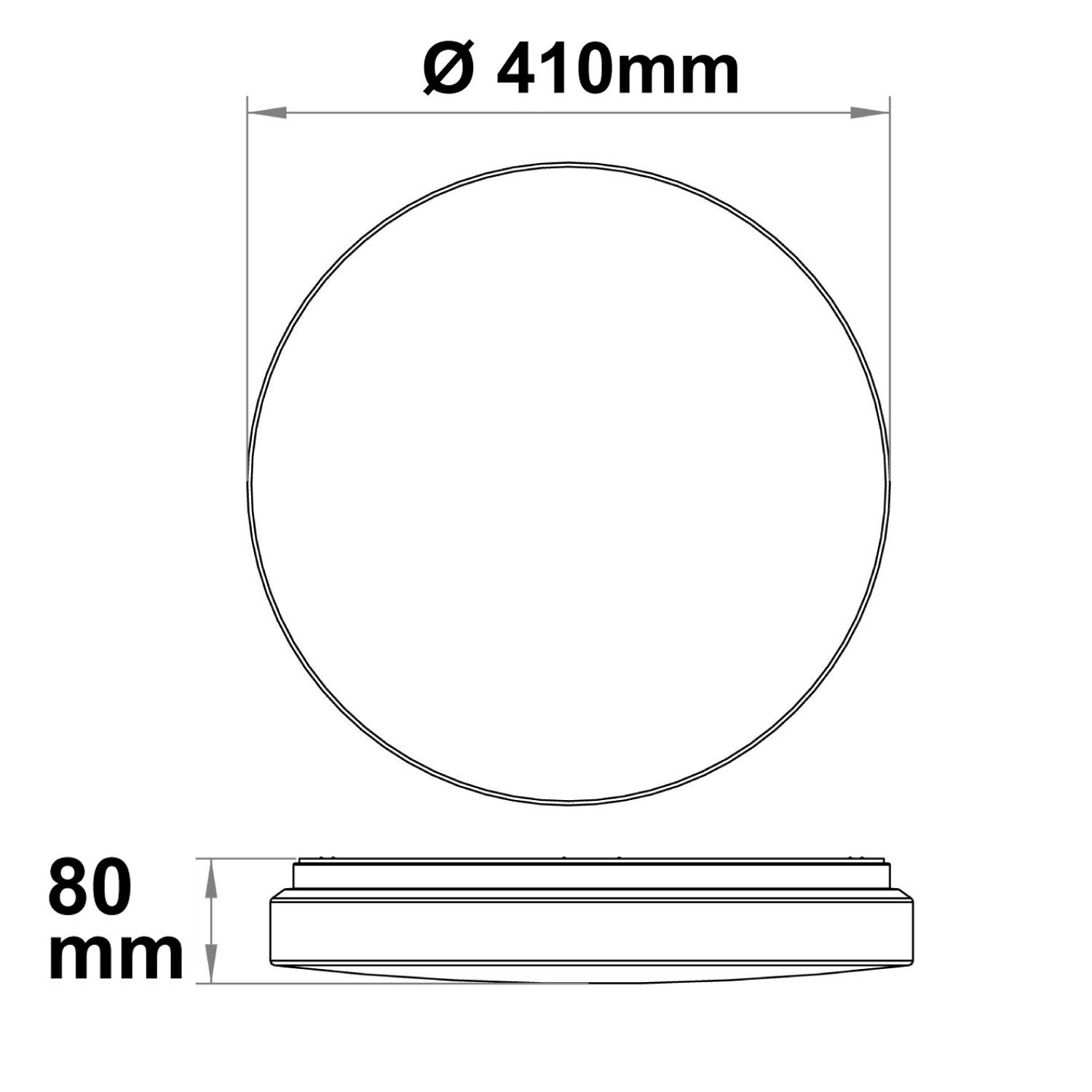 ISOLED LED Deckenleuchte 22|32W mit HF-Sensor, weiß rund, DN410, IP64, 120lm/W, ColorSwitch 3000|4000|6000K - 3