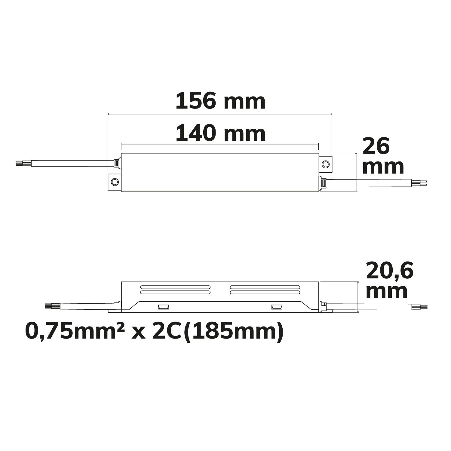 ISOLED LED Trafo 48V/DC, 100W, IP67, ultraflach - 2