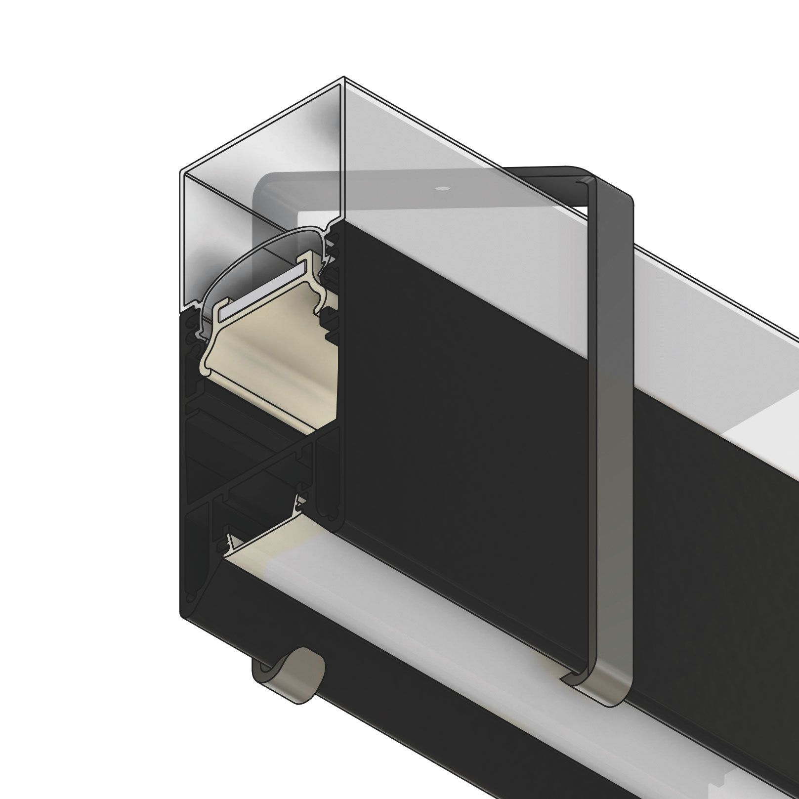 ISOLED Montagebügel Z64 für Leuchtenprofil HALON zur Deckenanbau-Montage, 2 STK, silber - 4