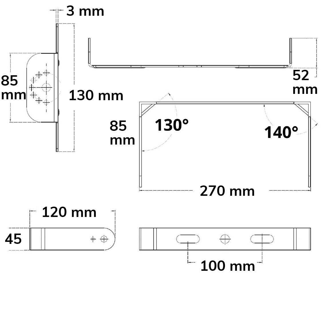 ISOLED Montagebügel 180° schwenkbar für LED Hallenleuchte TOQ - 2
