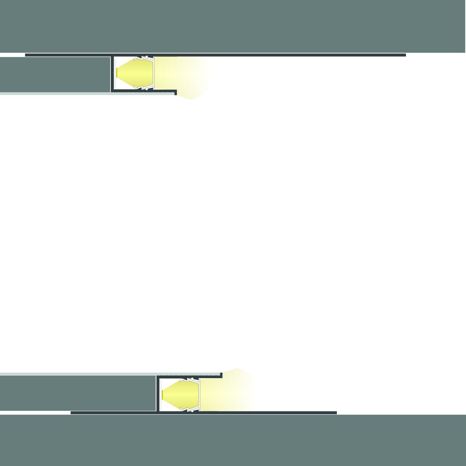 ISOLED LED Trockenbauprofil Schattenfuge 40, weiß RAL 9003 300cm - 4