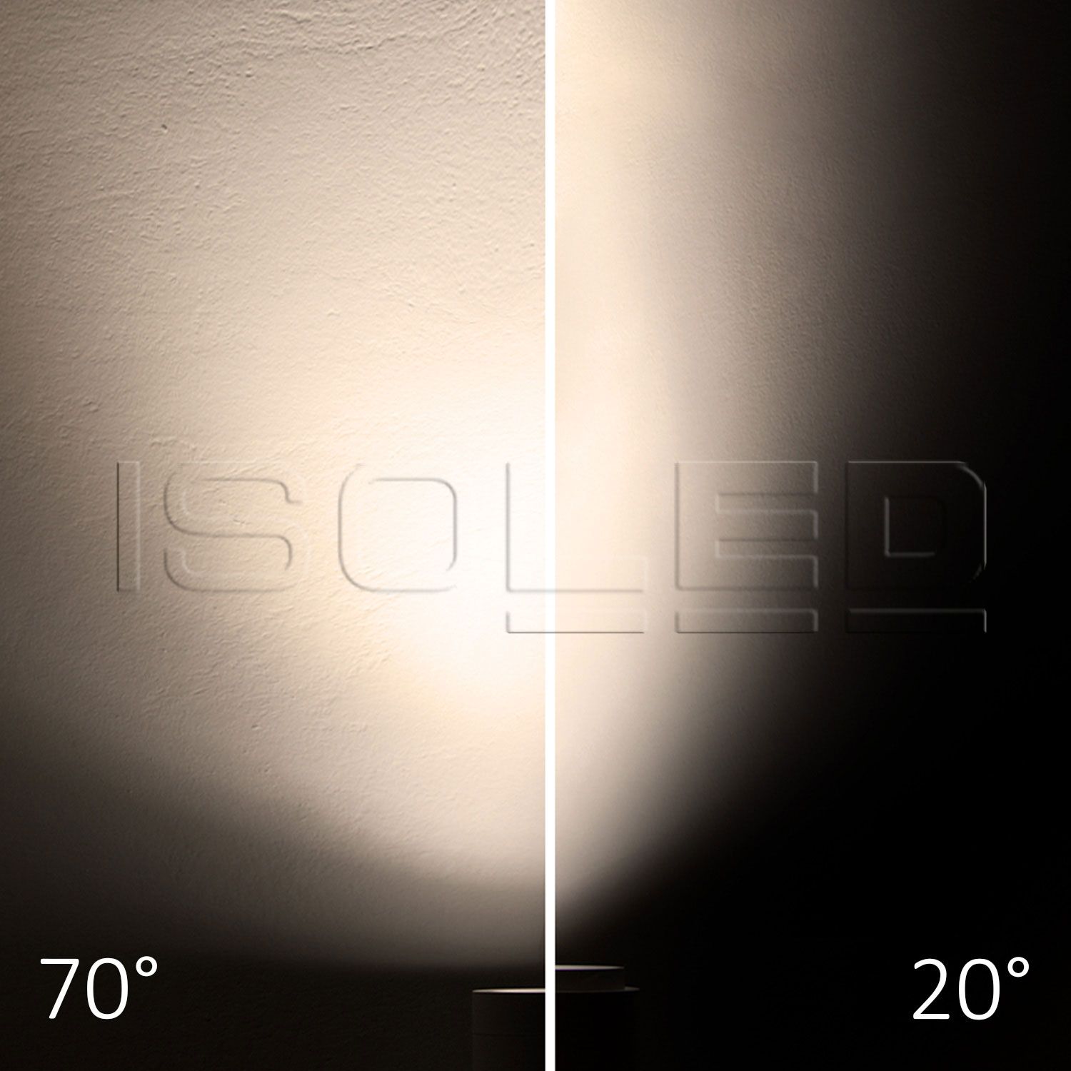 ISOLED 3-Phasen Schienenstrahler fokussierbar, 42W, 20°-70°, schwarz matt, 3000K, CRI92 - 5