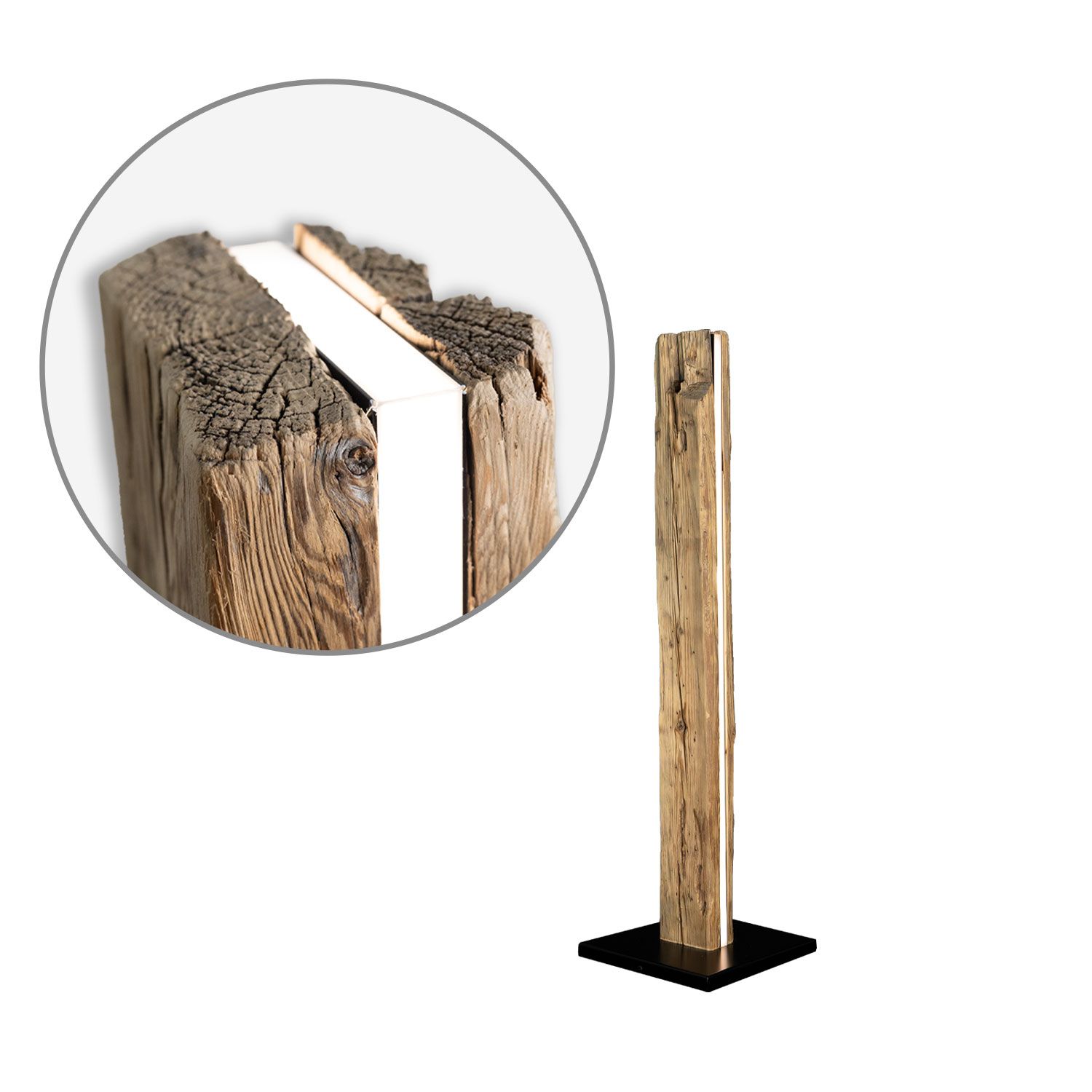 ISOLED LED WÜDSCHNAU HOIZ Altholz Stehleuchte 140cm - MUSTERARTIKEL - 3