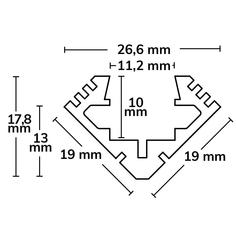 ISOLED LED Montageprofil ECK10, eloxiert L: 200cm - 4