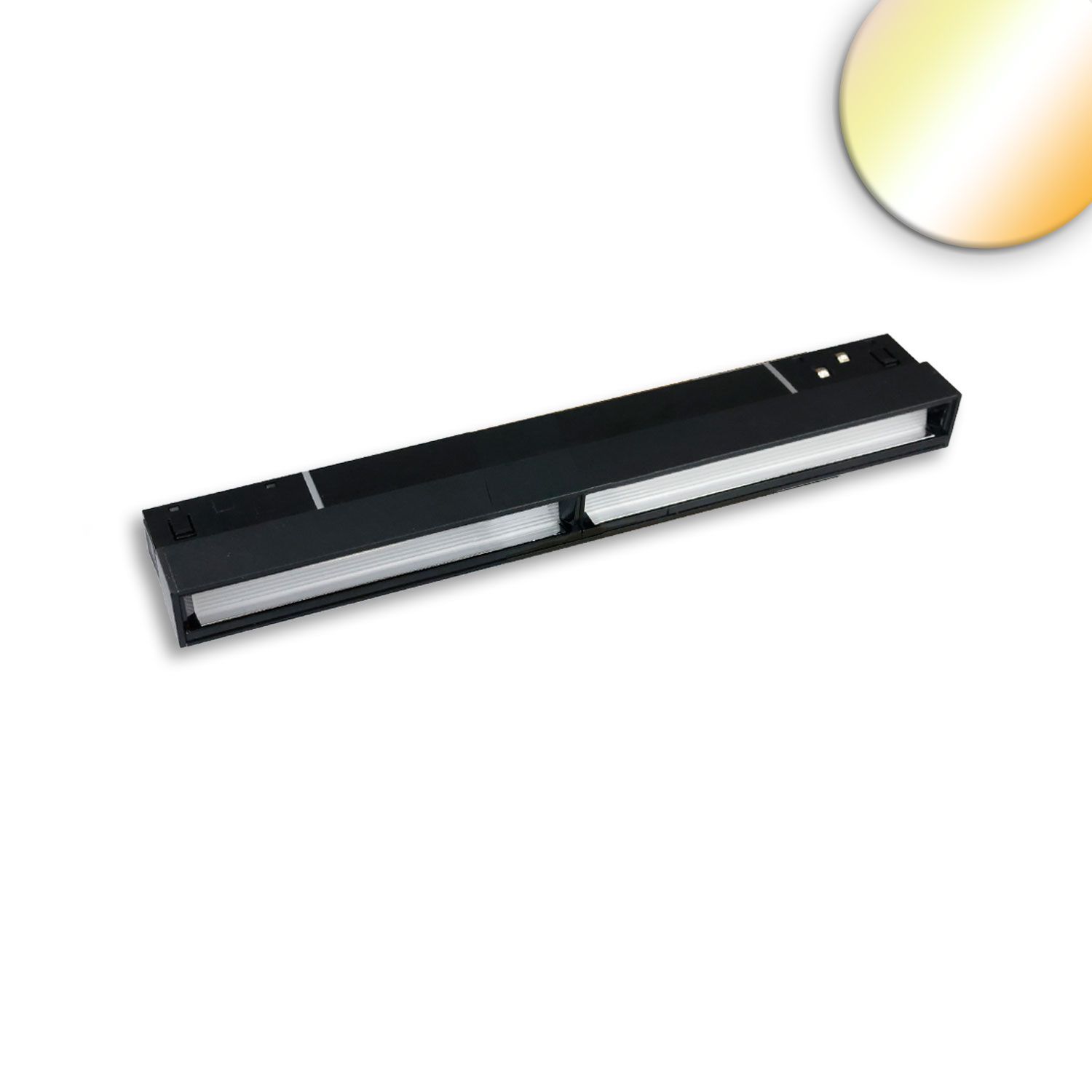 ISOLED Track48 Wallwasher 22cm schwarz, 12W, 100° asymetrisch, 48V DC, 1800-4000K, CRI90, DALI DT8 - 1