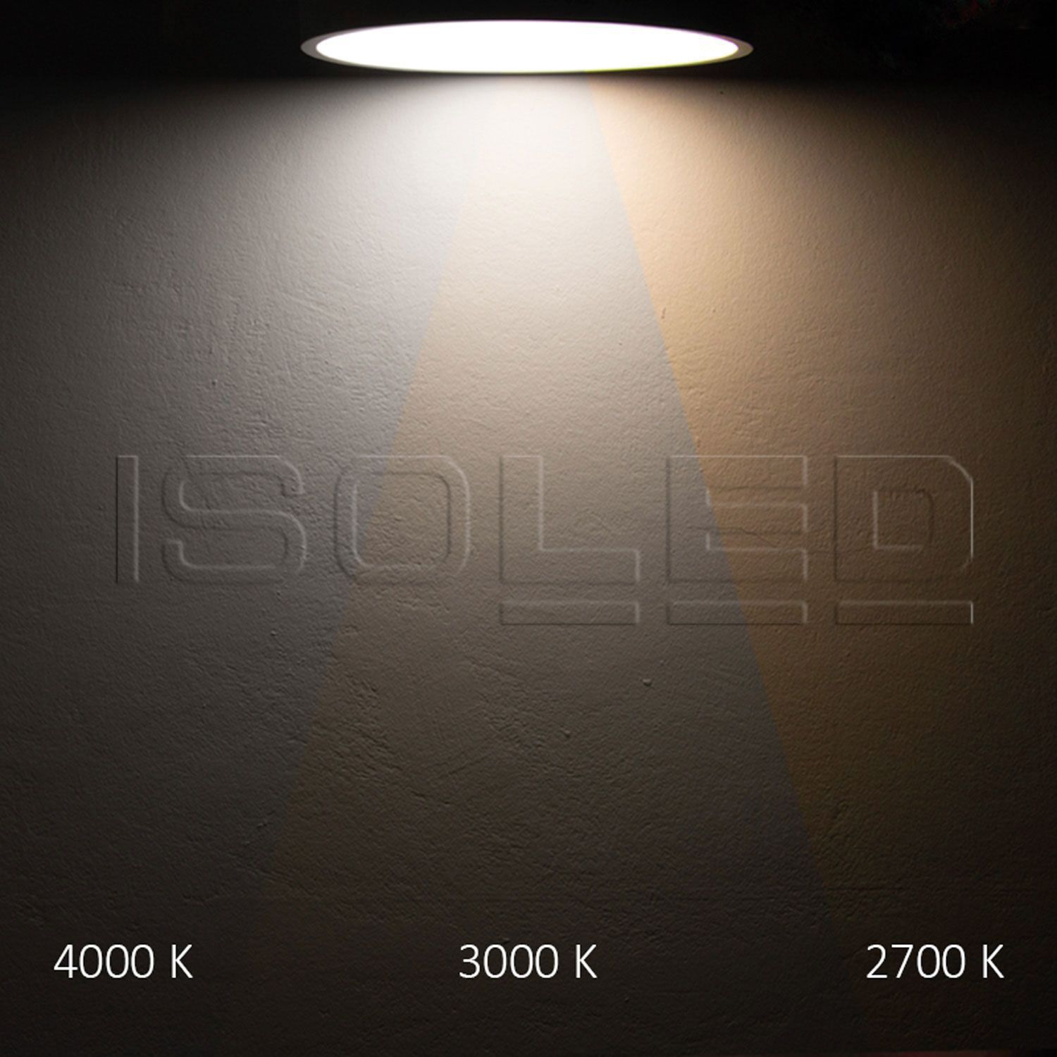 ISOLED LED Deckenleuchte PRO schwarz, 30W, rund, DN300, ColorSwitch 2700|3000|4000K, dimmbar - 5