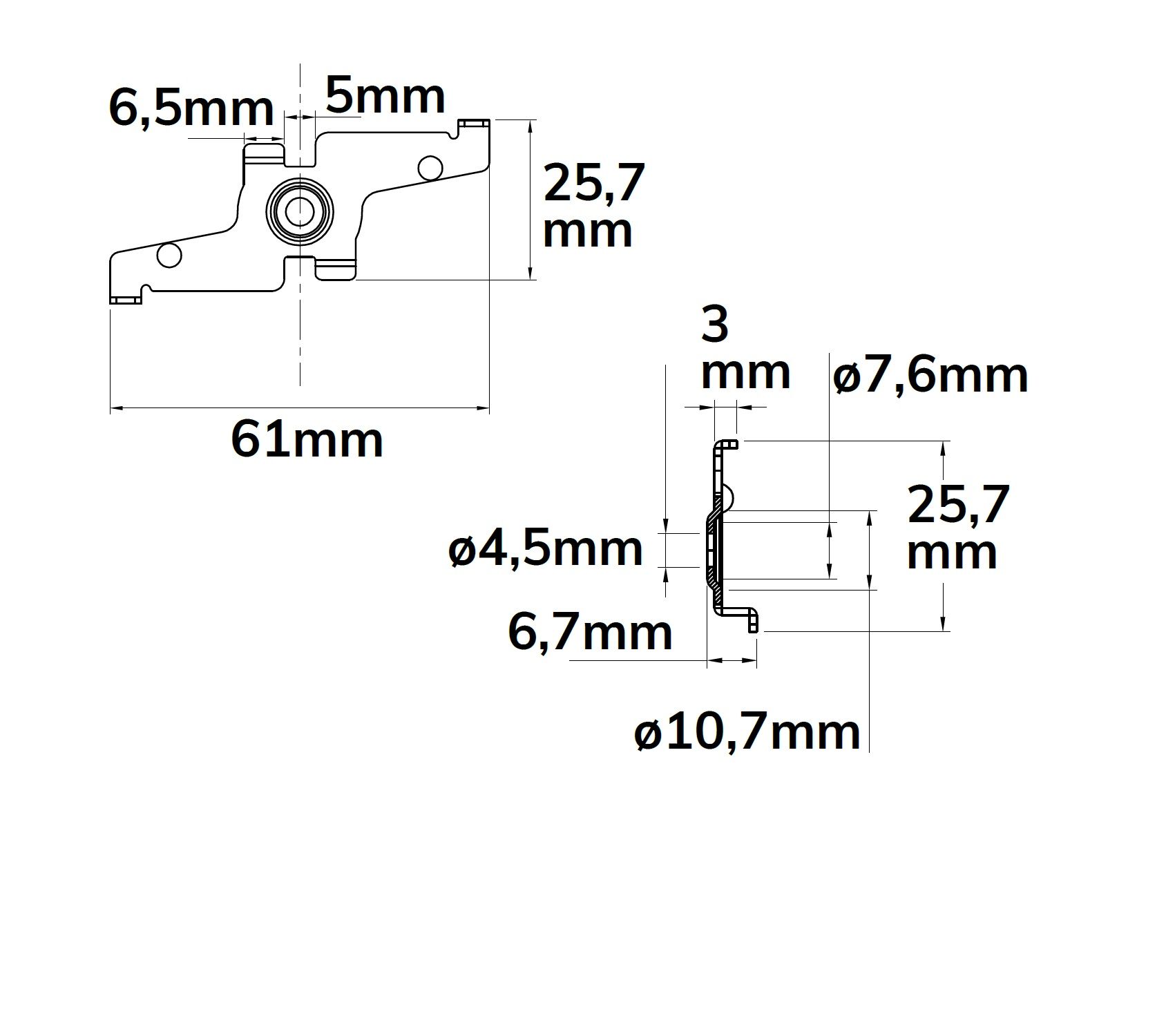 ISOLED Track48 Montageclip für Track48 Aufbauschienen, schwarz, 2 Stück - 2