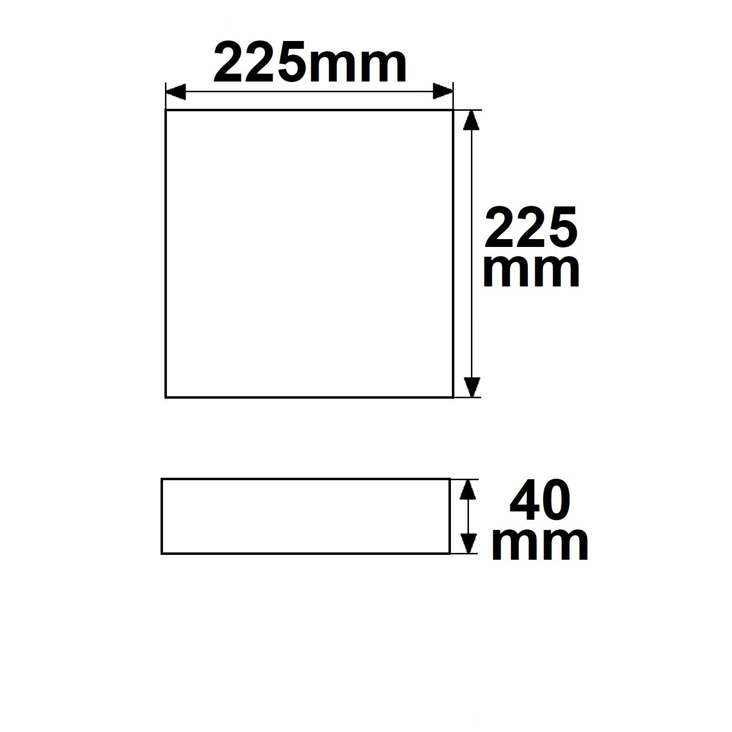 ISOLED LED Deckenleuchte PRO weiß, 24W, eckig, 225x225mm, ColorSwitch 2700|3000|4000K, dimmbar - 2