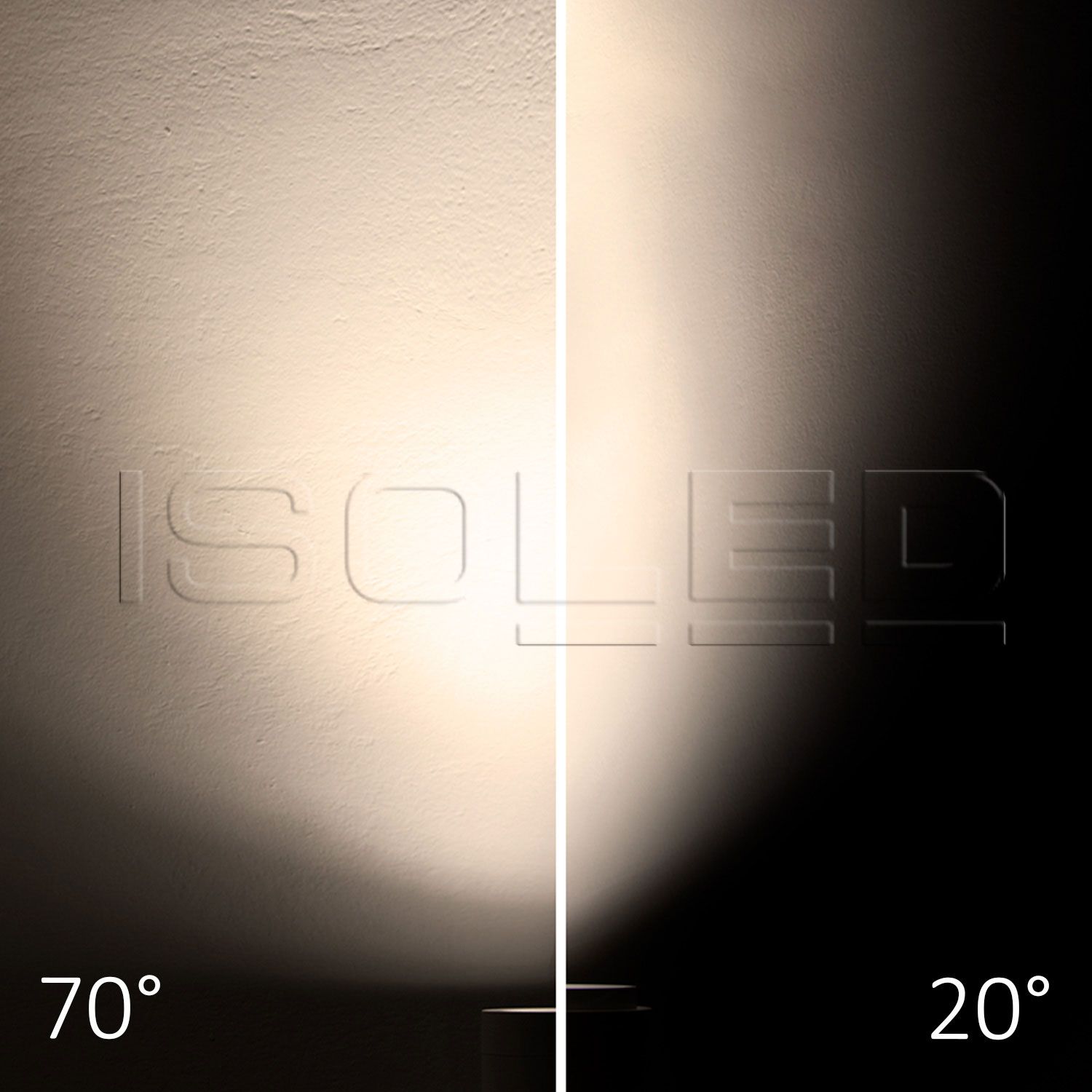 ISOLED 3-Phasen Schienenstrahler fokussierbar, 34W, 20°-70°, weiß matt, Bread 2700K - 4