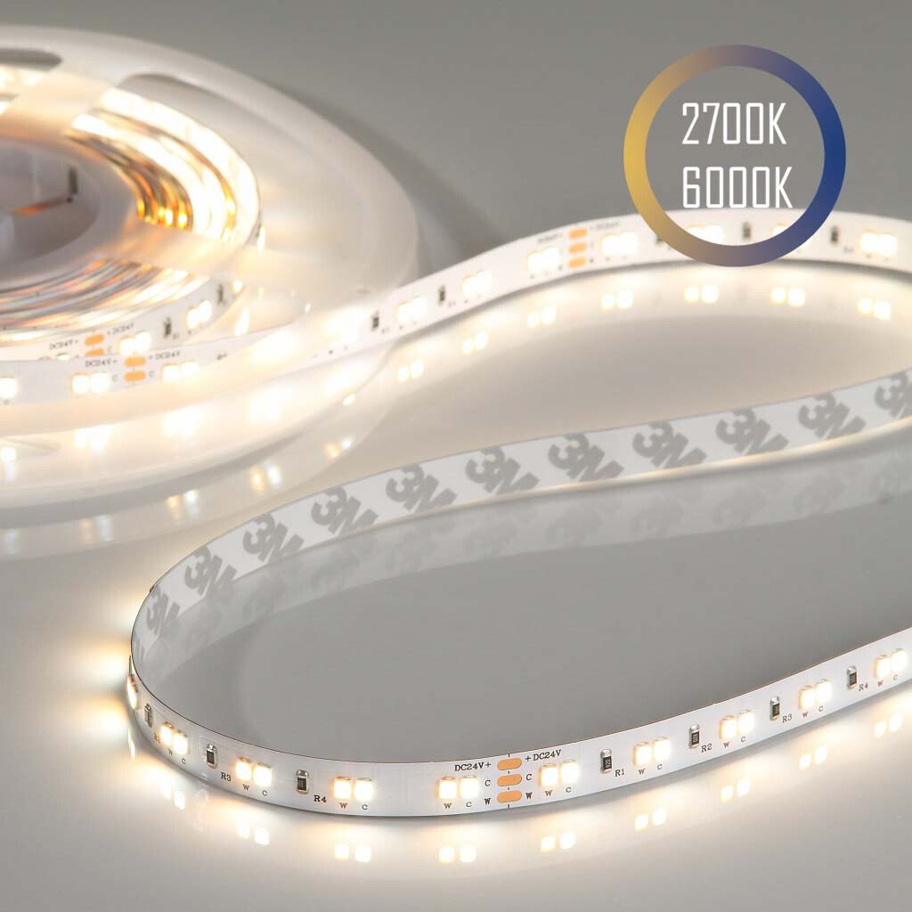 Emilum Flex Stripe 24V, 19.2W, 2700K/6000K, CRI90, 60LED, IP20, 10mm Emilum Flex Stripe 24V, 19.2W, 2700K/6000K, CRI90, 60LED, IP20, 10mm - Produktbild 1
