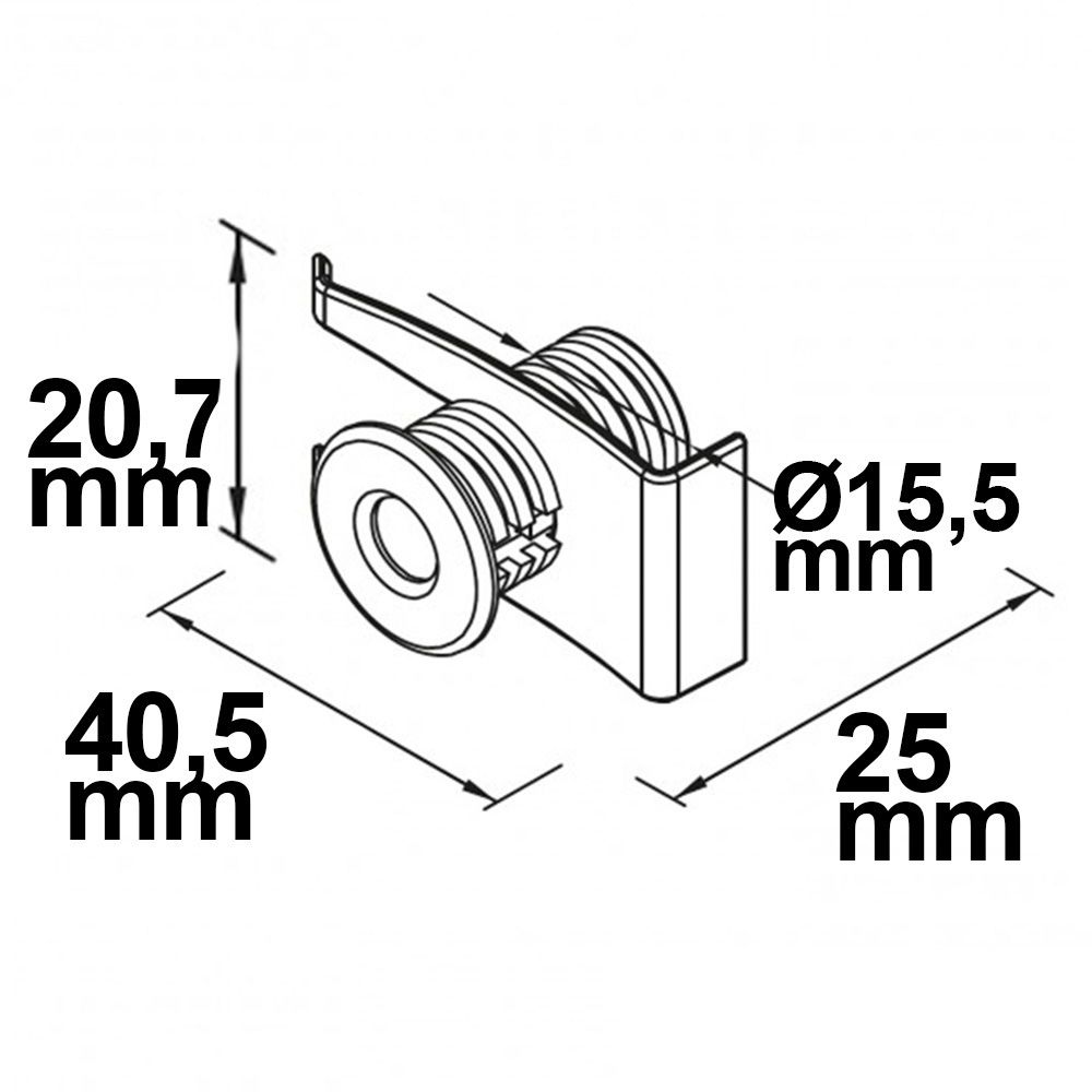 ISOLED Mini-Plug Anschlussblende mit Zugentlastung für 113528, schwarz - 2