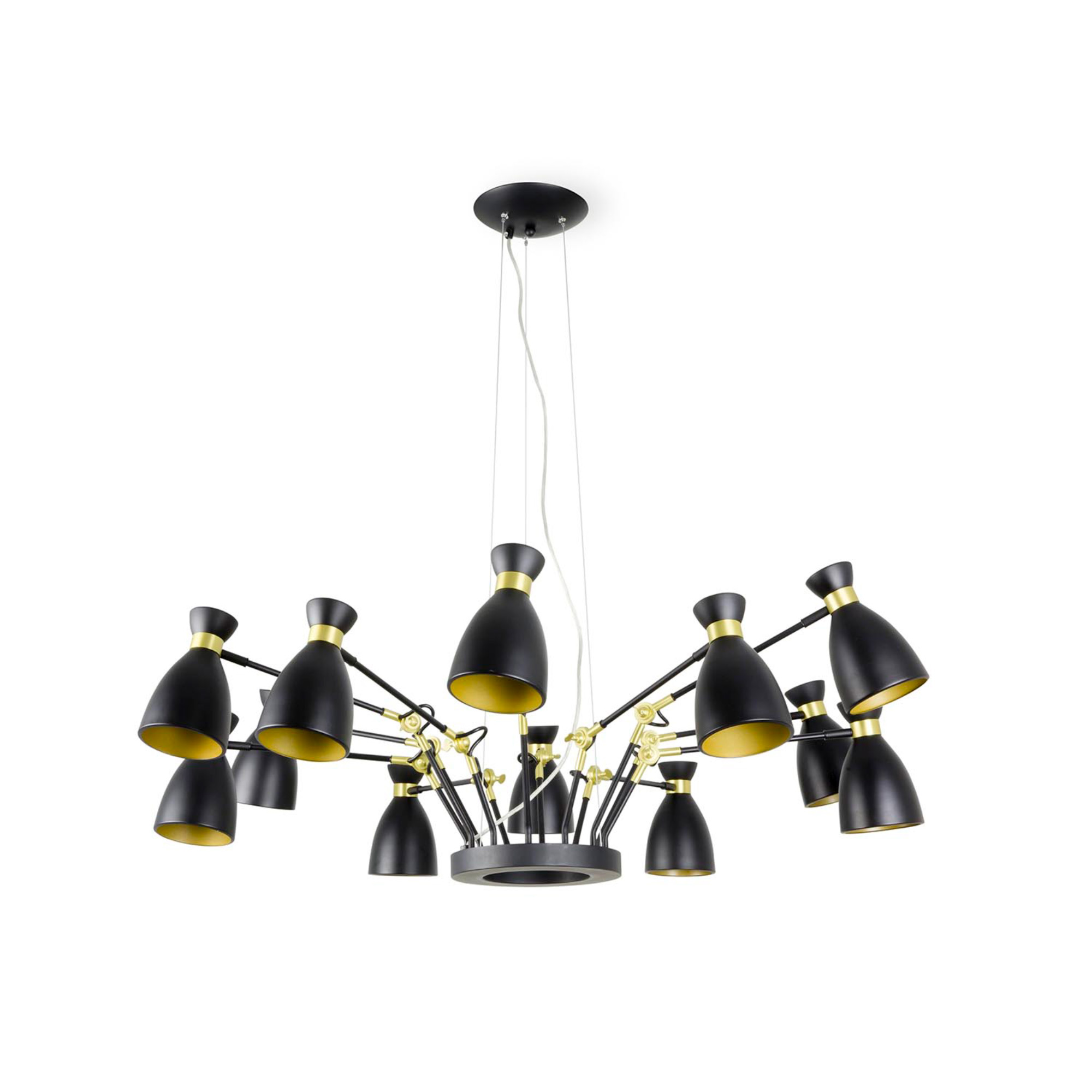 Faro RETRO 12L Pendelleuchte schwarz und gold satiniert Faro RETRO 12L Pendelleuchte schwarz und gold satiniert - 1
