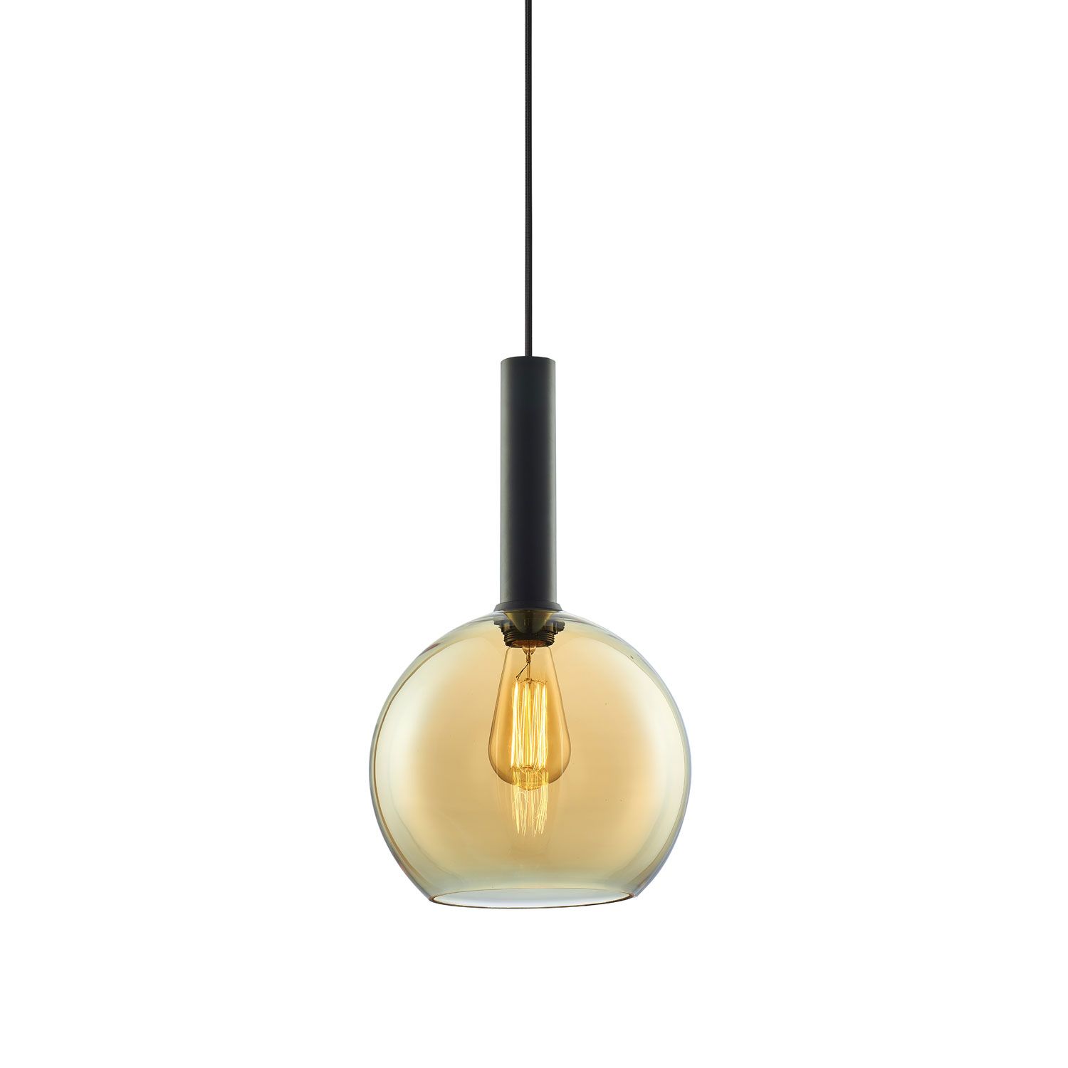 ISOLED Pendelleuchte, amber round Glas, E27, 25cm, 50-300cm, exkl. Leuchtmittel, exkl. Baldachin - 1