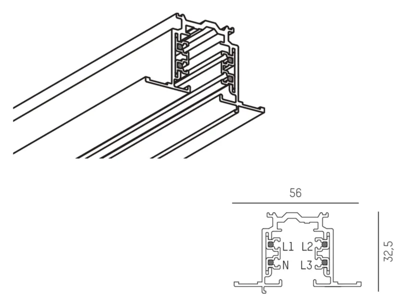 Molto Luce 3 PHASE TRACK R (grau) - Produktbild 2