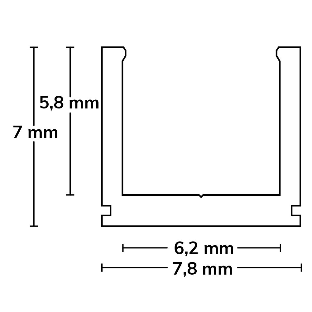 ISOLED LED Aufbauprofil SURF6 Aluminium schwarz RAL9005, 200cm - 3