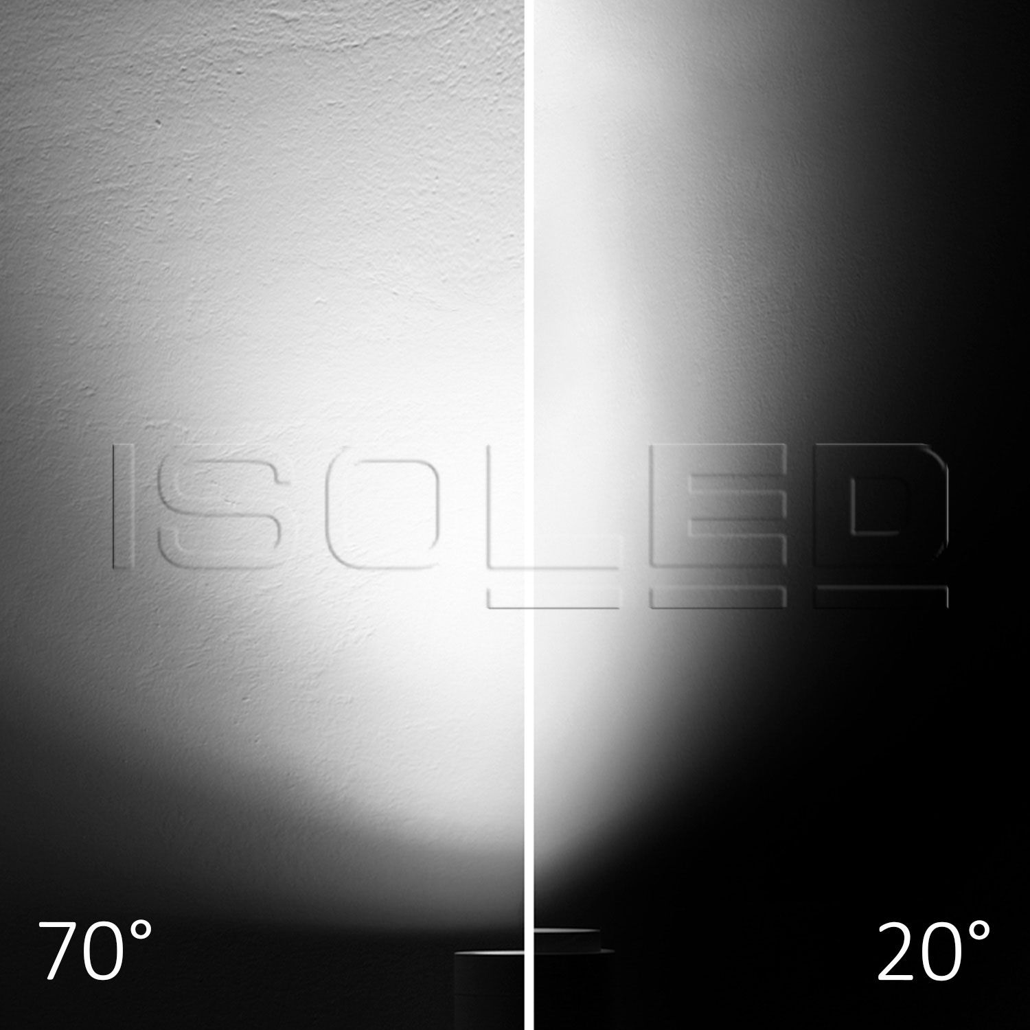 ISOLED 3-Phasen Schienenstrahler fokussierbar, 42W, 20°-70°, weiß matt, 4000K, CRI92 - 4