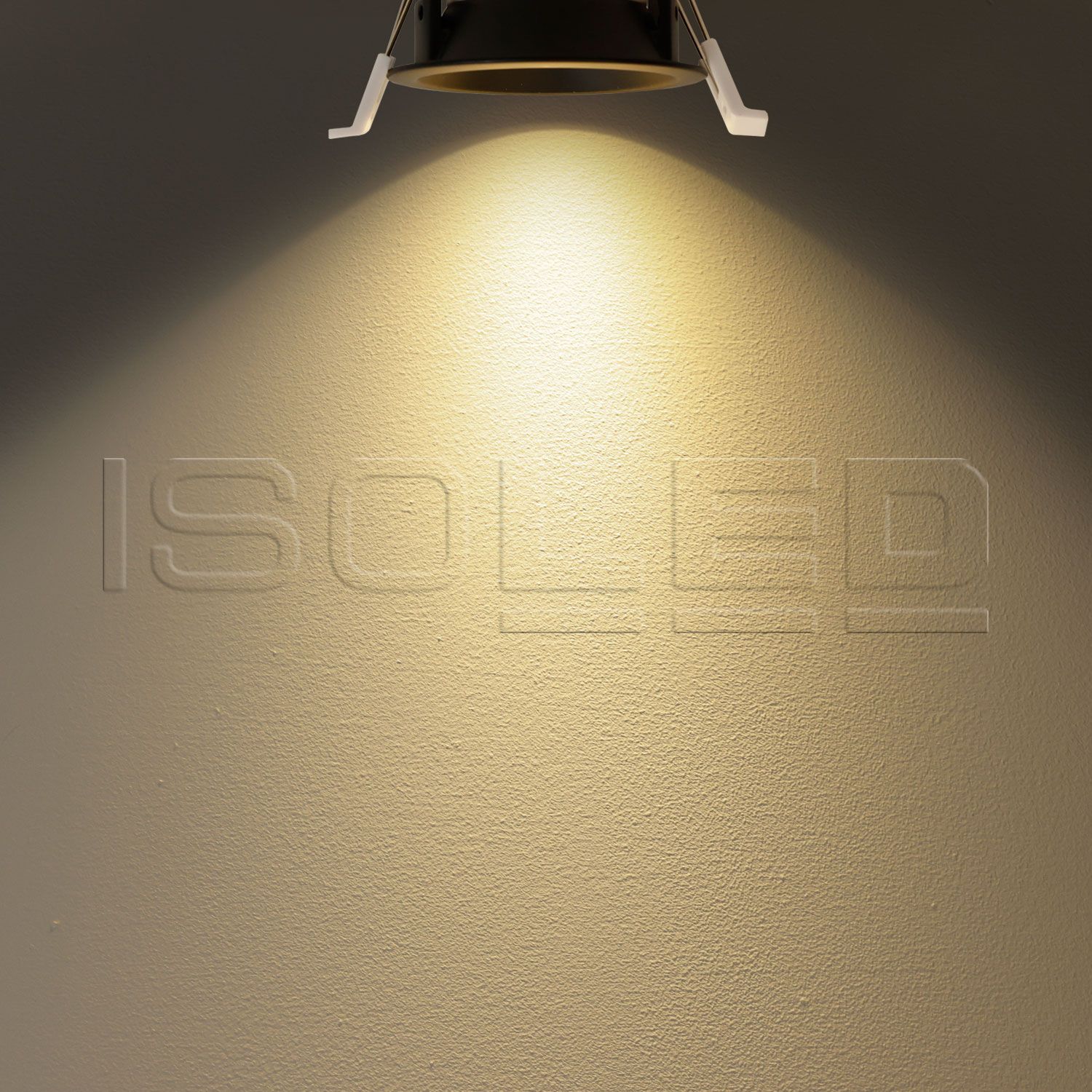ISOLED LED Einbaustrahler BACK60, gold, rund, 5W, CRI90, 3000K, rückversetzt, UGR