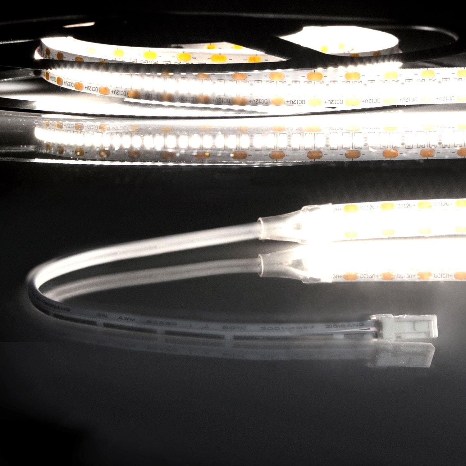 ISOLED LED CRI940 MiniAMP Flexband, 12V DC, 12W, IP20, 4000K, 250cm, beids. 30cm Kabel + maleAMP, 300 LED/m - 5