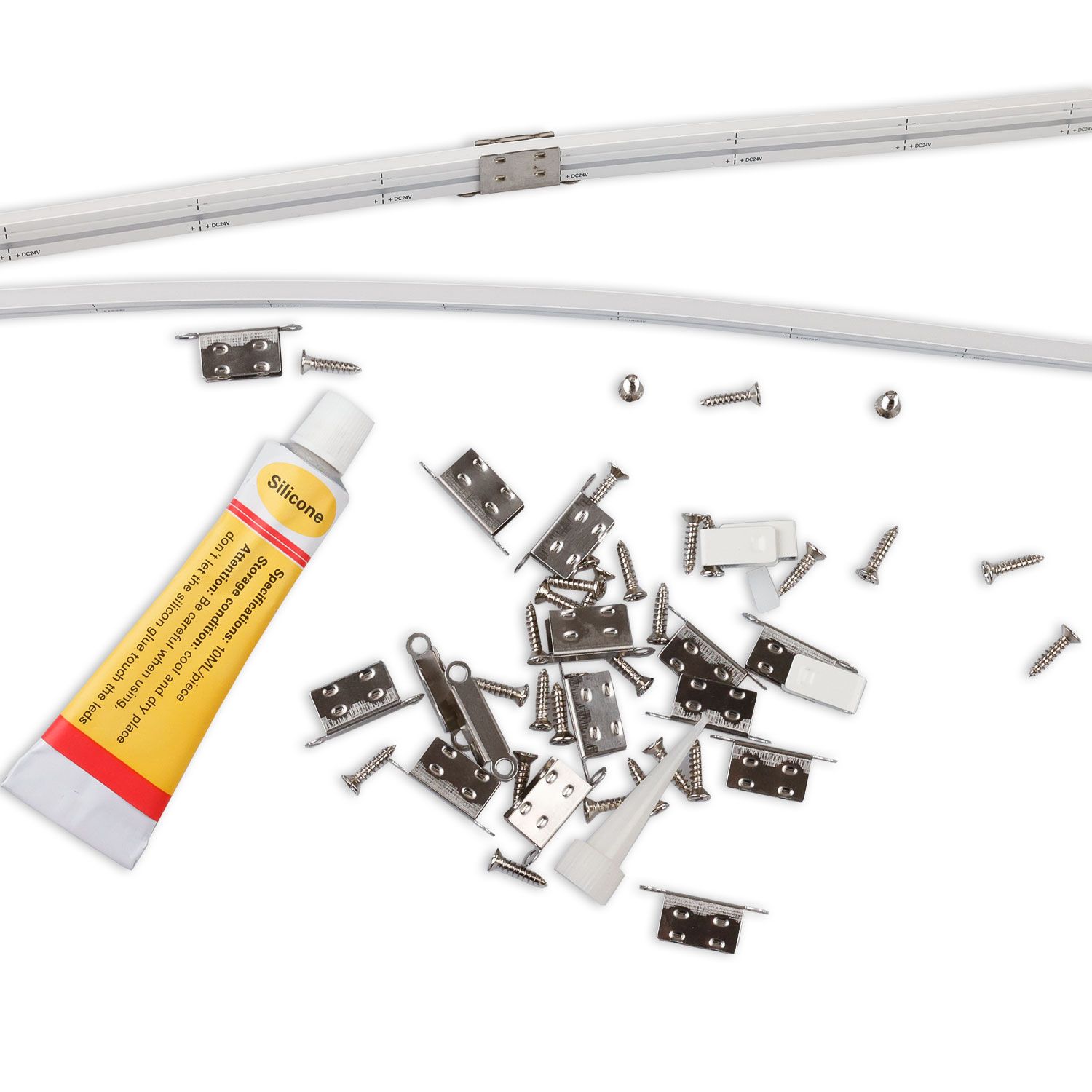 ISOLED LED NEON927 Flexband B04H08, 24V DC, 10W, IP67, 2700K, 5m Rolle, 180 LED/m, inkl. Montageclips - 4