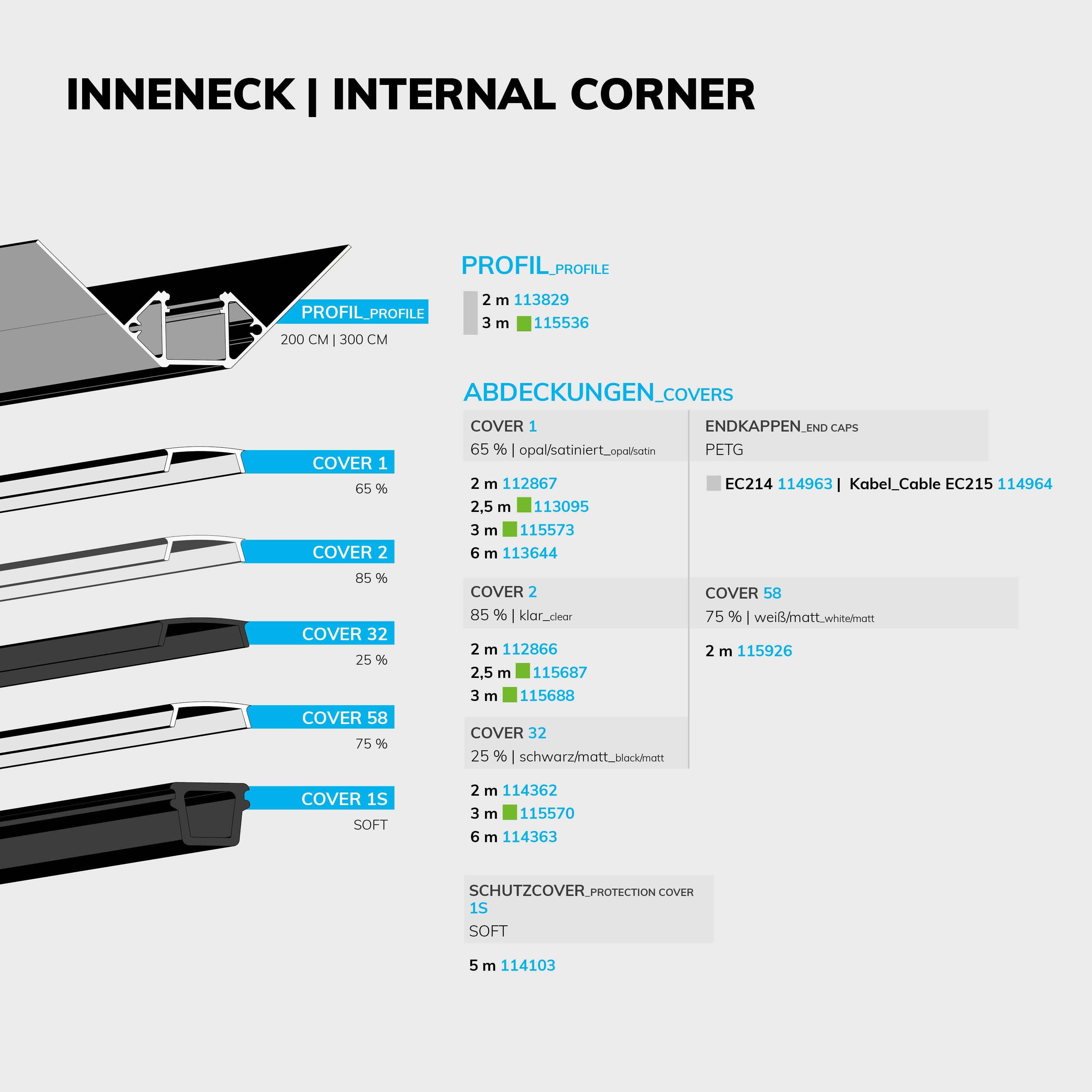ISOLED LED Trockenbauprofil Inneneck, 300cm - 3