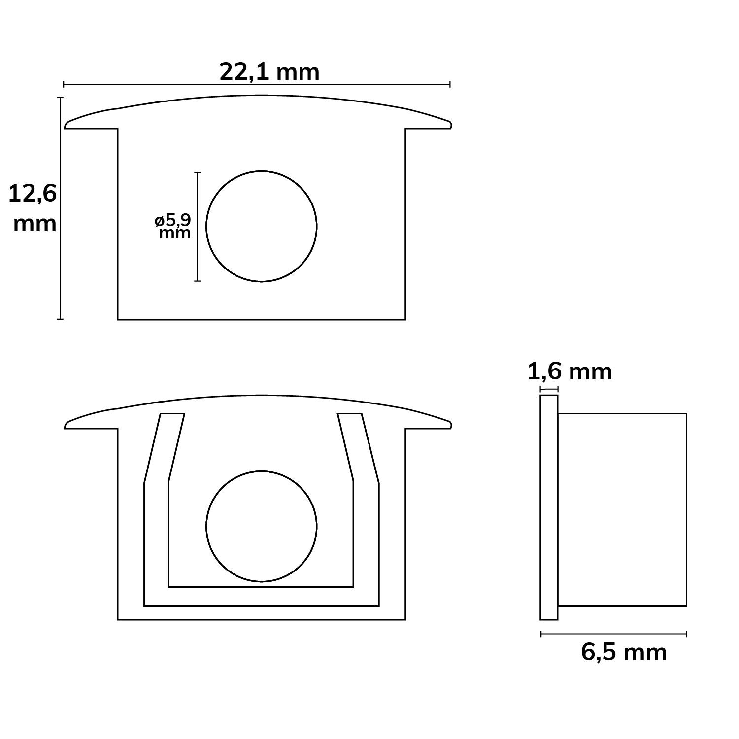 ISOLED Endkappe EC228 für Profil MAXI-EB V2, grau, gerade, mit Kabeldurchführung, 1 STK - 3