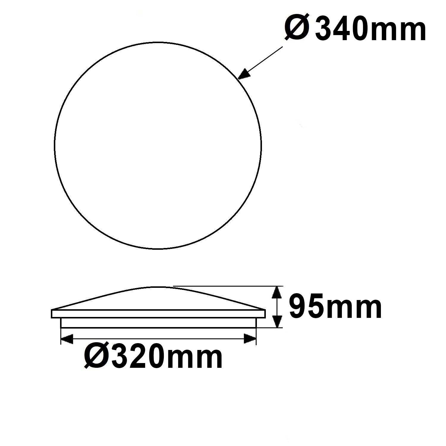 ISOLED LED Decken/Wandleuchte weiß, rund, 18W, DN340, IP42, ColorSwitch 2700|3000|4000K - 3