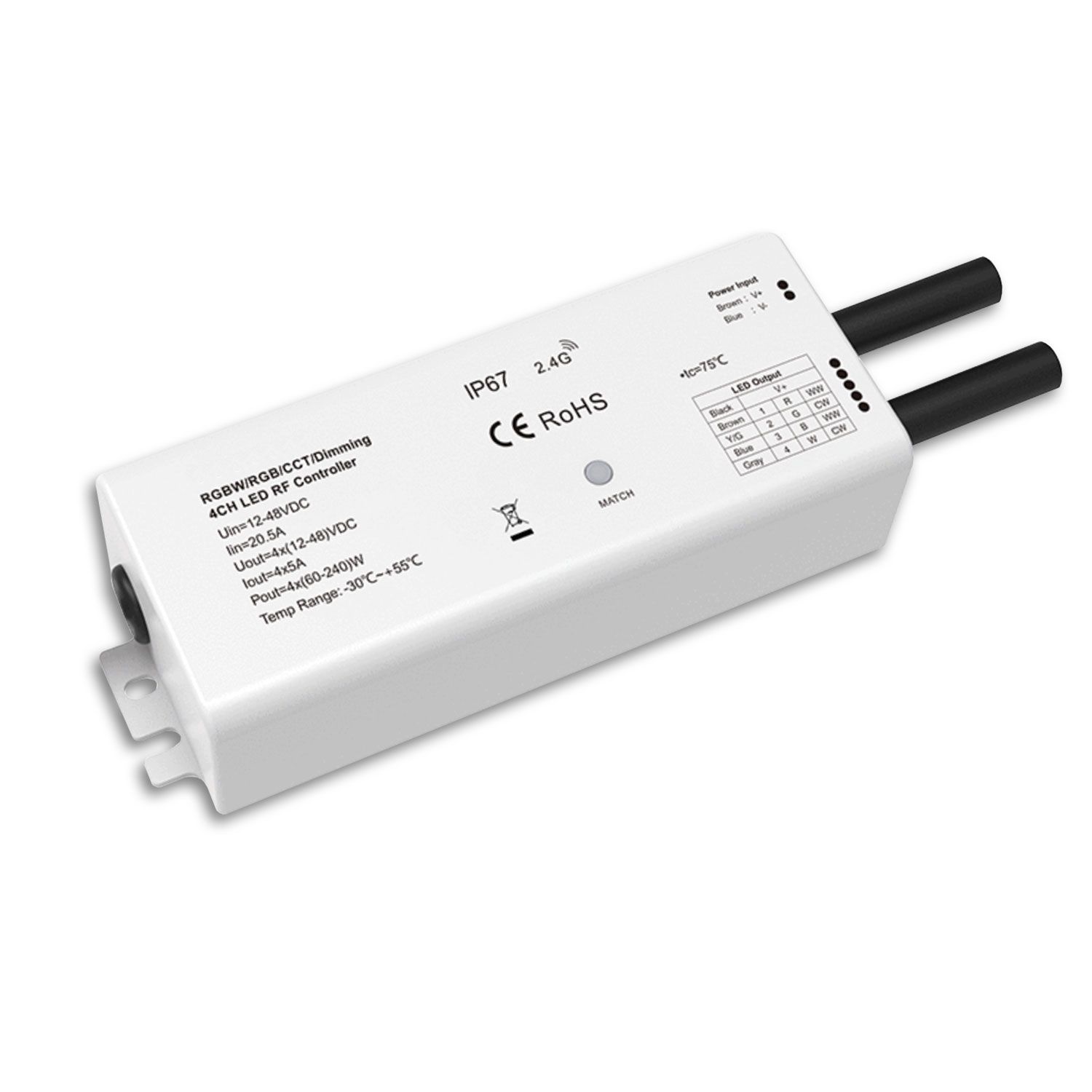 ISOLED Sys-Pro Funk Mesh PWM-Dimmer IP67, 1-4 Kanal, 12-48V DC 4x5A - 1
