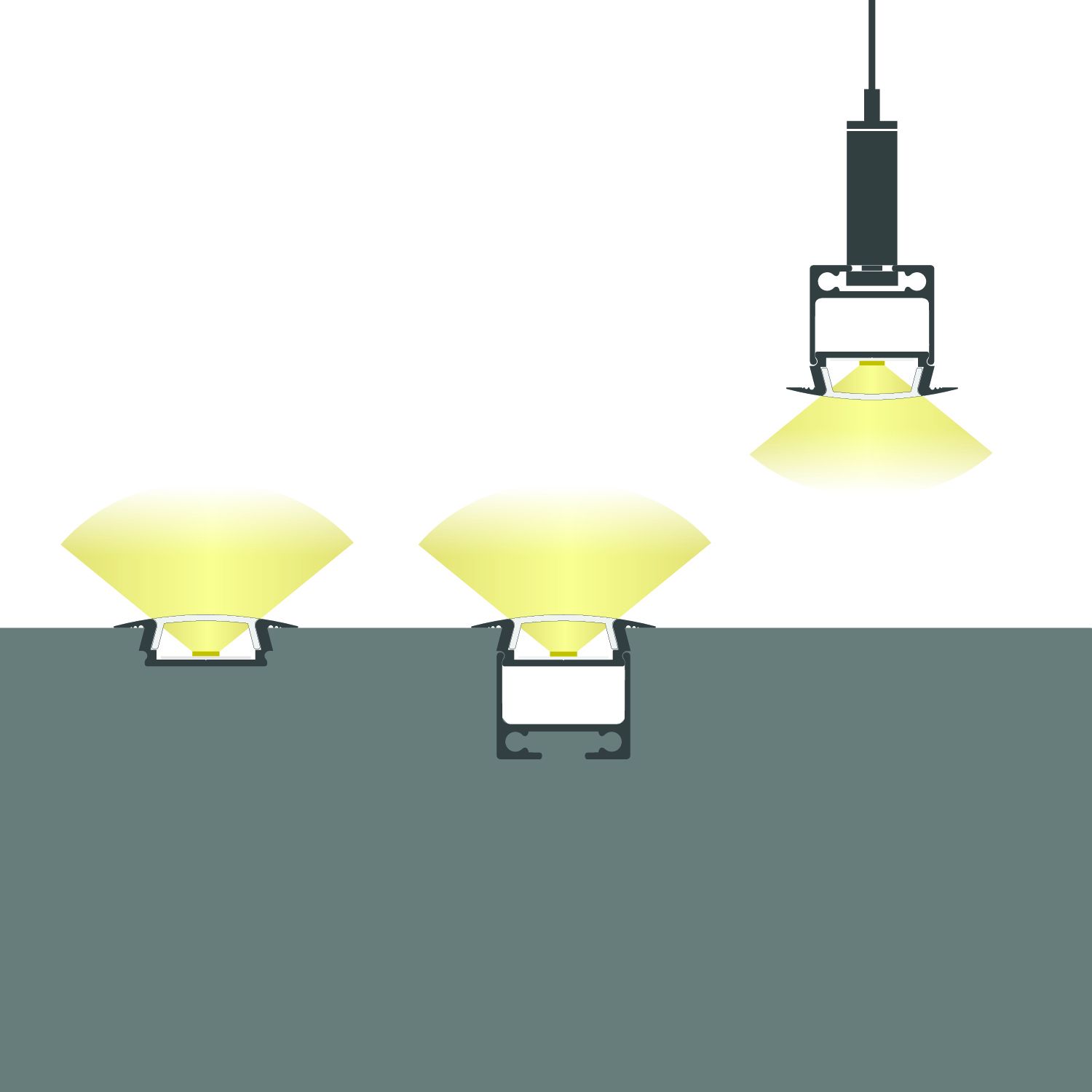 ISOLED LED Einbauprofil DIVE12 FLAT Aluminium pulverbeschichtet weiß RAL 9010, 200cm - 6