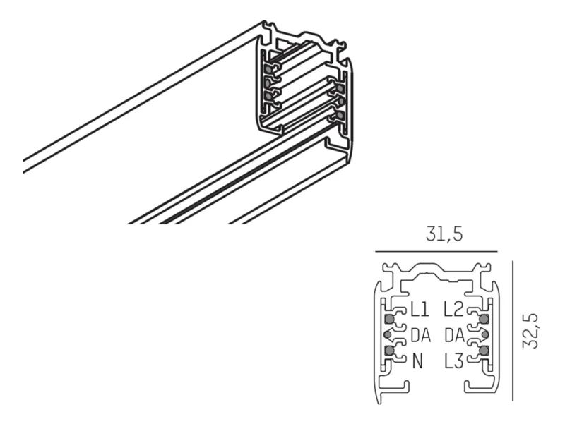 Molto Luce 3 PHASE TRACK PULSE DALI SD (weiß) - Produktbild 2