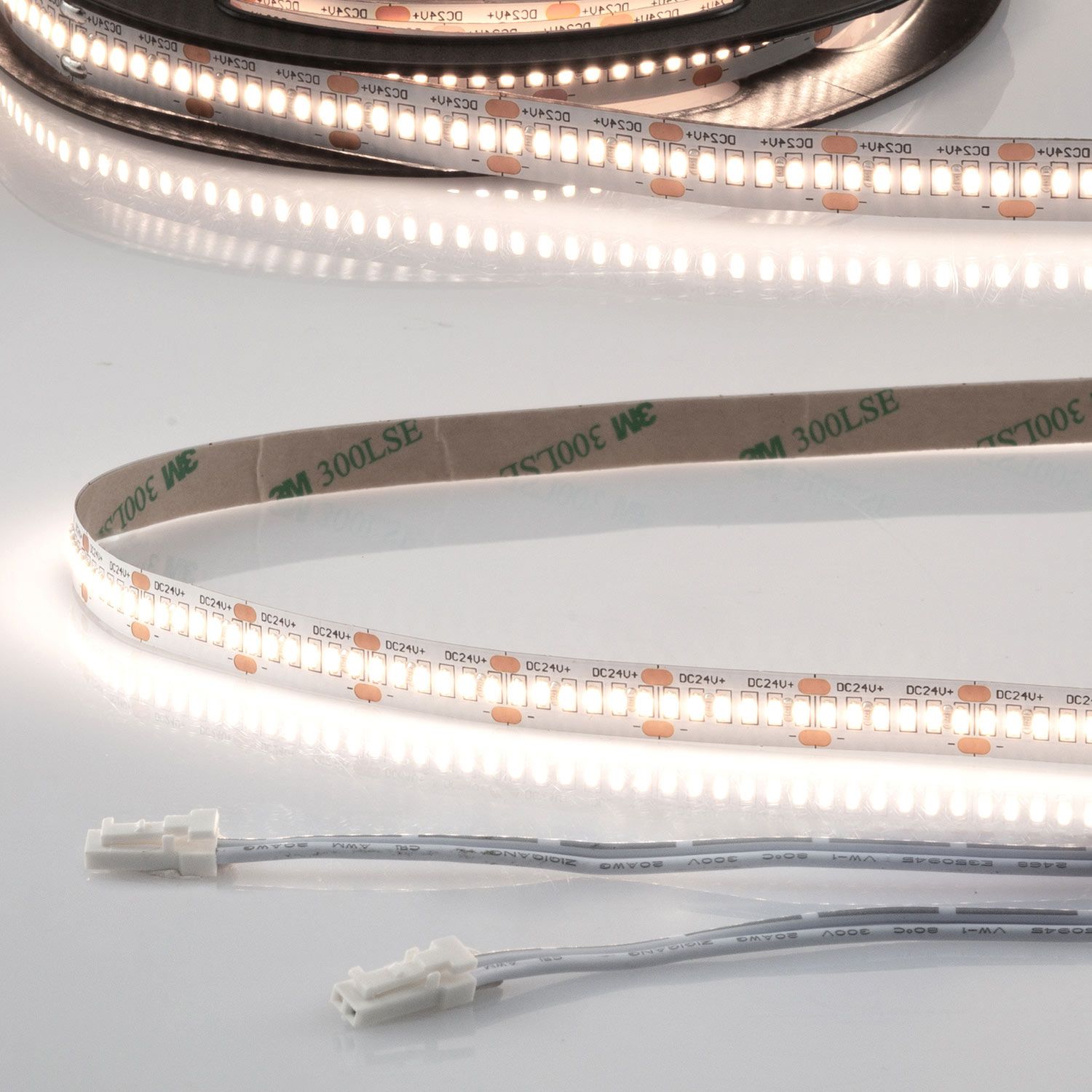 ISOLED LED CRI940 MiniAMP Flexband, 24V DC, 12W, IP20, 4000K, 250cm, beids. 30cm Kabel + maleAMP, 300 LED/m - 1