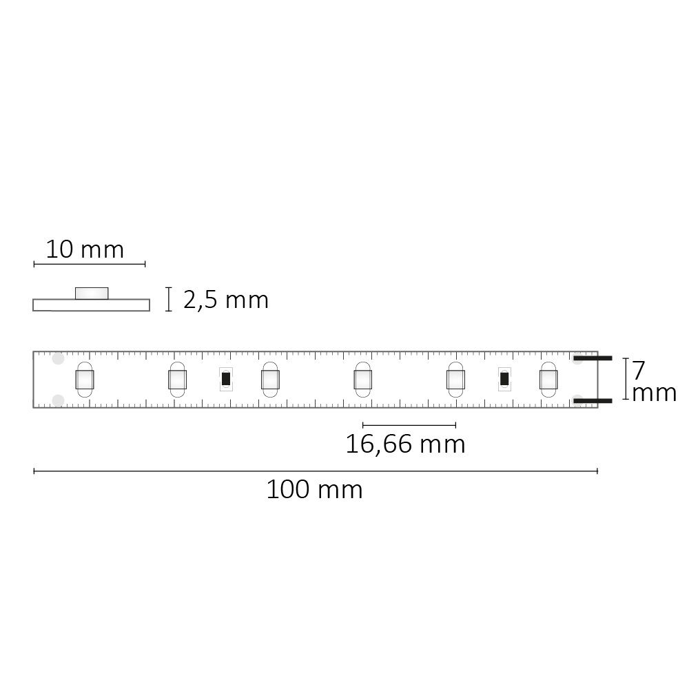 ISOLED LED SIL825 Flexband, 24V DC, 2,4W, IP20, 2500K, 10m Rolle, 60 LED/m - 4