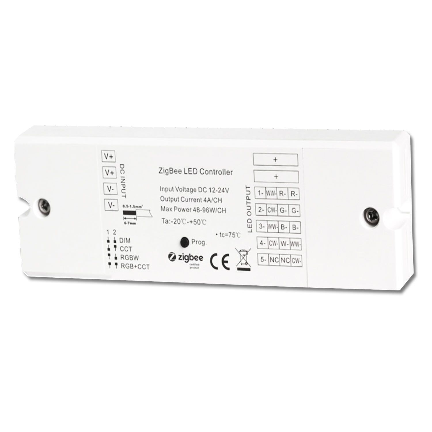 ISOLED ZigBee 3.0 PWM-Dimmer für LED Flexbänder/Spots, 5 Kanal, 12-24V DC 5x4A - 1