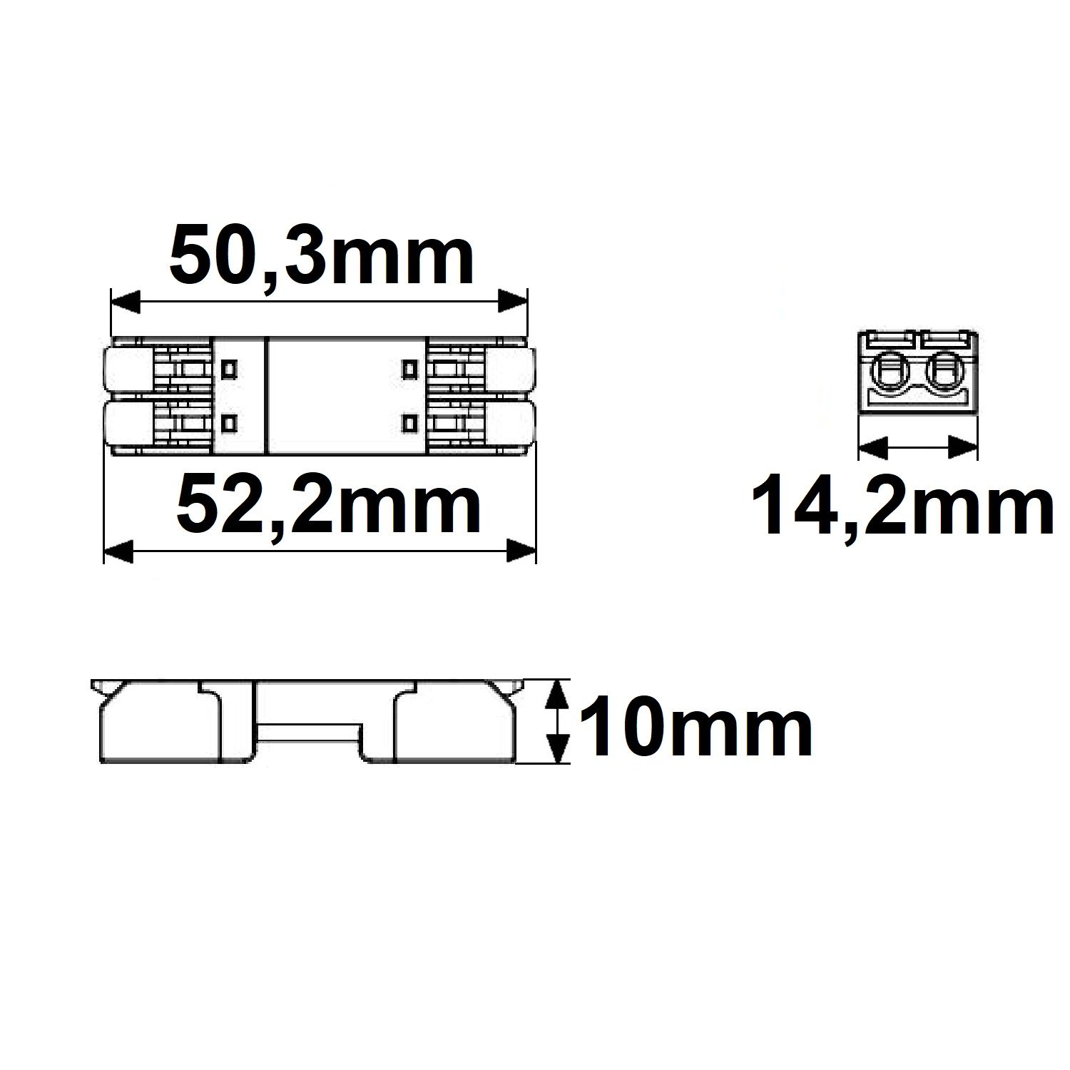 ISOLED Durchgang Steckverbinder 2-polig, 0,5-2,5mm², max. 250V/10A - 2