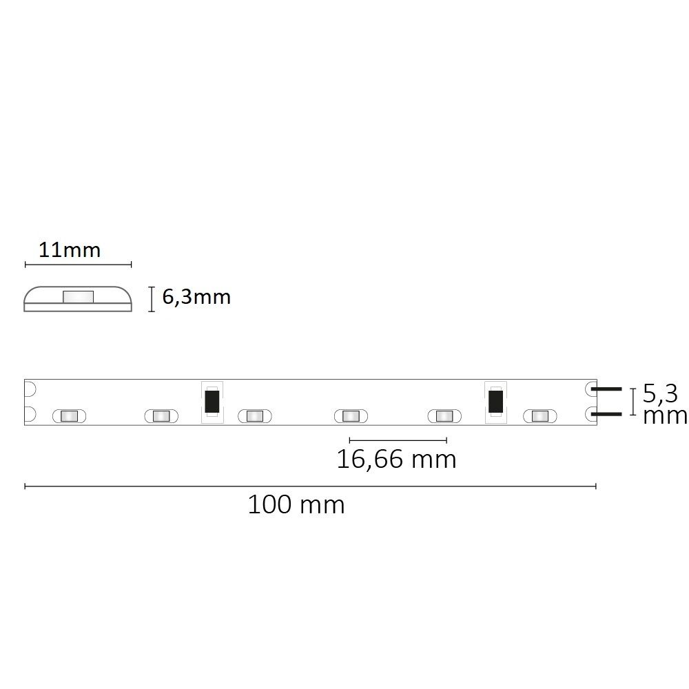 ISOLED LED SIL830-Sideled Flexband, 24V DC, 4,8W, IP66, 3000K, 5m Rolle, 60 LED/m - 3