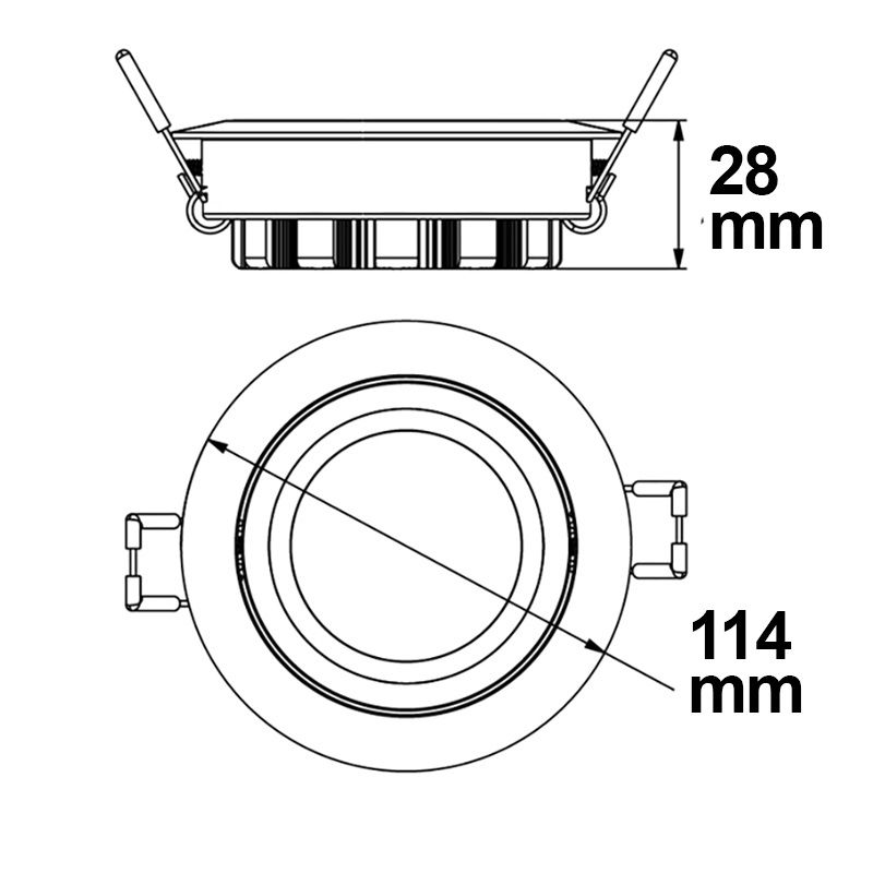 ISOLED LED Einbaustrahler, silber, 15W, 72°, rund, neutralweiß, dimmbar - 3