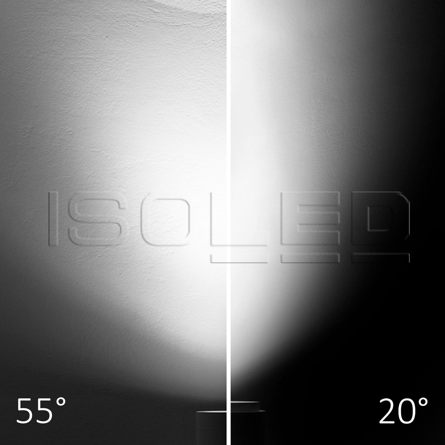 ISOLED 3-Phasen Schienenstrahler fokussierbar, 24W, 20°-55°, weiß matt, 4000K - 5