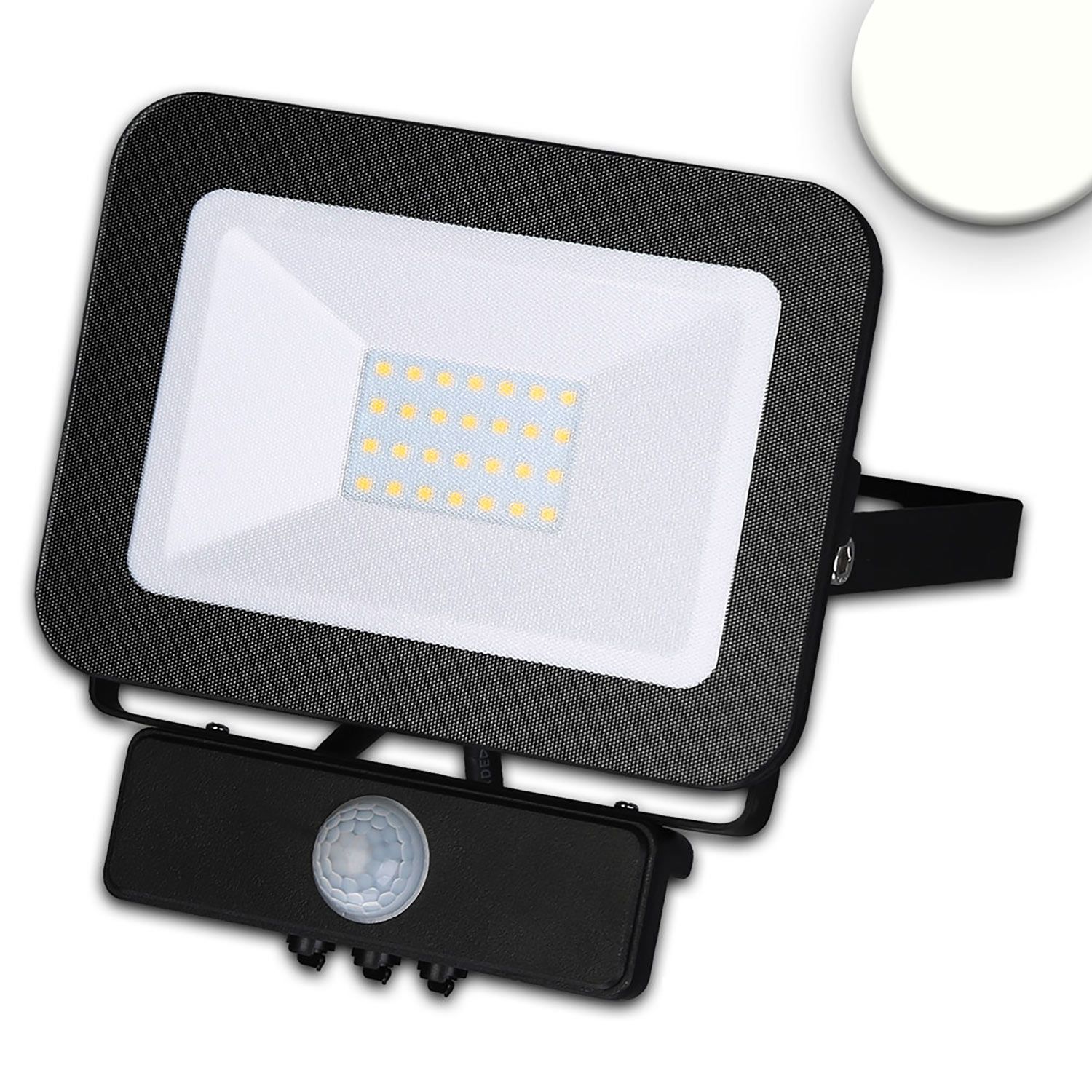 ISOLED LED Fluter mit PIR-Bewegungssensor 30W, neutralweiß, schwarz, IP65 - 1
