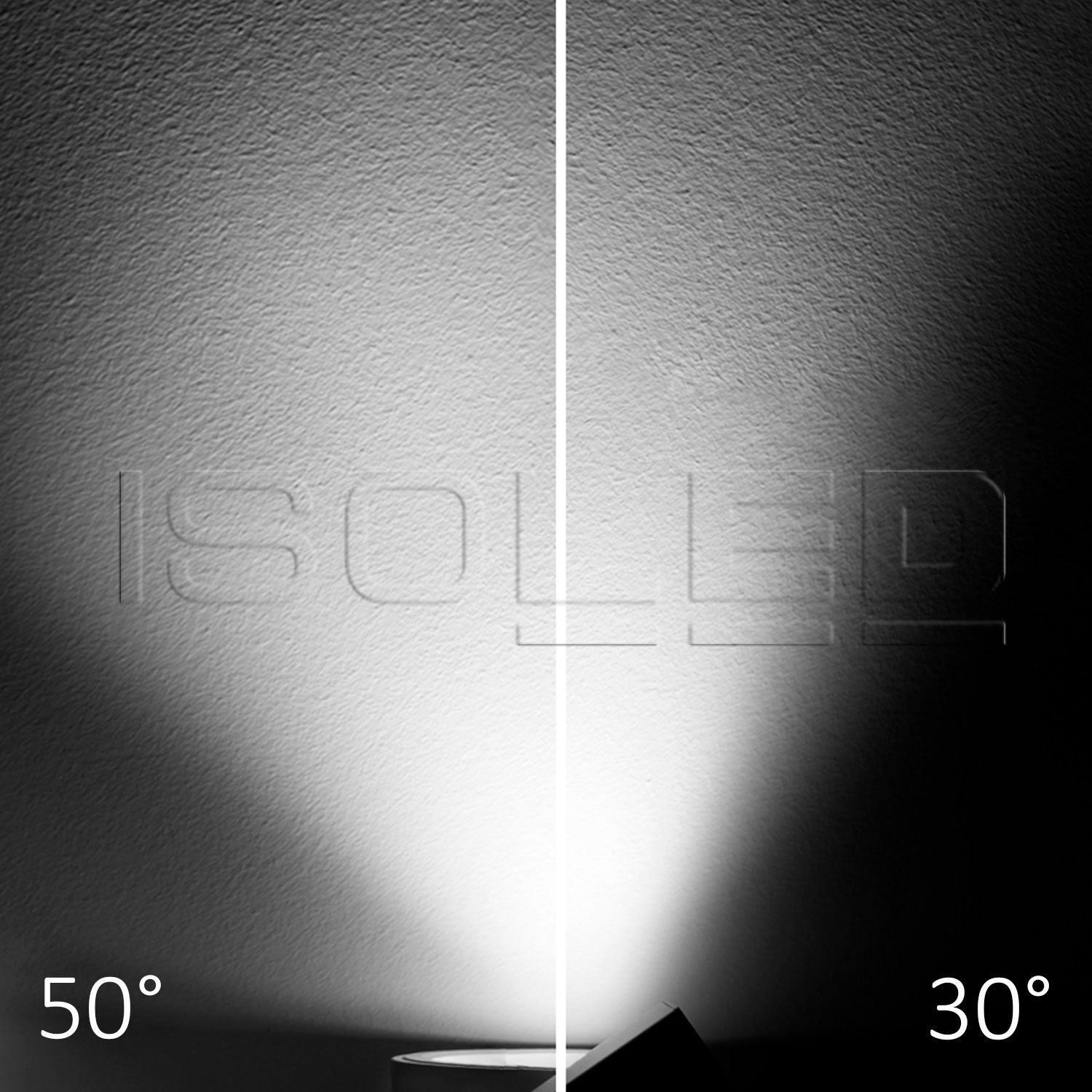 ISOLED 3-Phasen Schienenstrahler fokussierbar, 30W, 30°-50°, schwarz matt, 4000K, dimmbar - 5