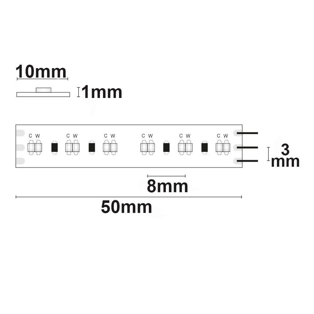 ISOLED LED CRI930/960 Linear10 CCT Flexband, 24V DC, 10W+10W, IP20, 5m Rolle, 240 LED/m - 4