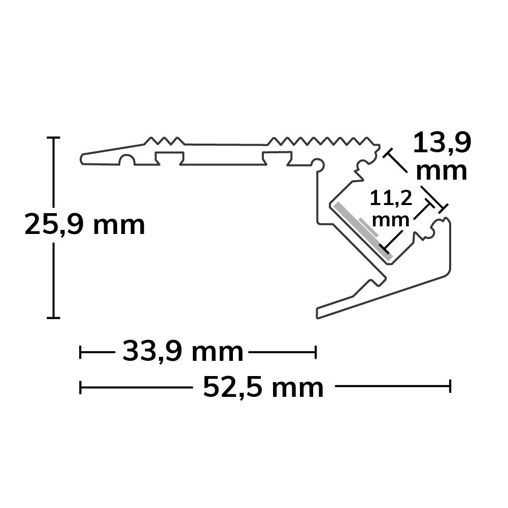 ISOLED LED Treppenprofil STAIRS12, eloxiert 200cm - 3
