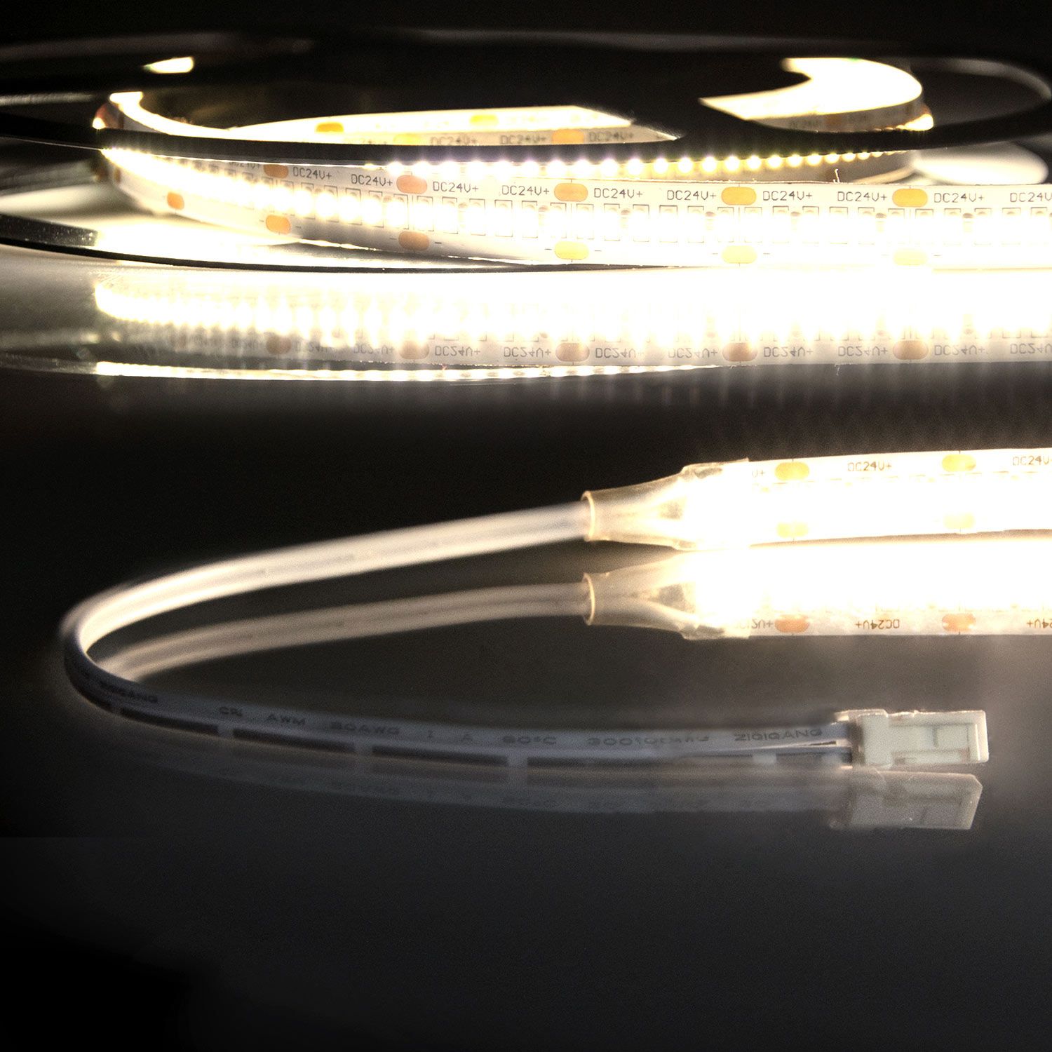 ISOLED LED CRI930 MiniAMP Flexband, 24V DC, 12W, IP20, 3000K, 120cm, beids. 30cm Kabel + maleAMP, 300 LED/m - 5