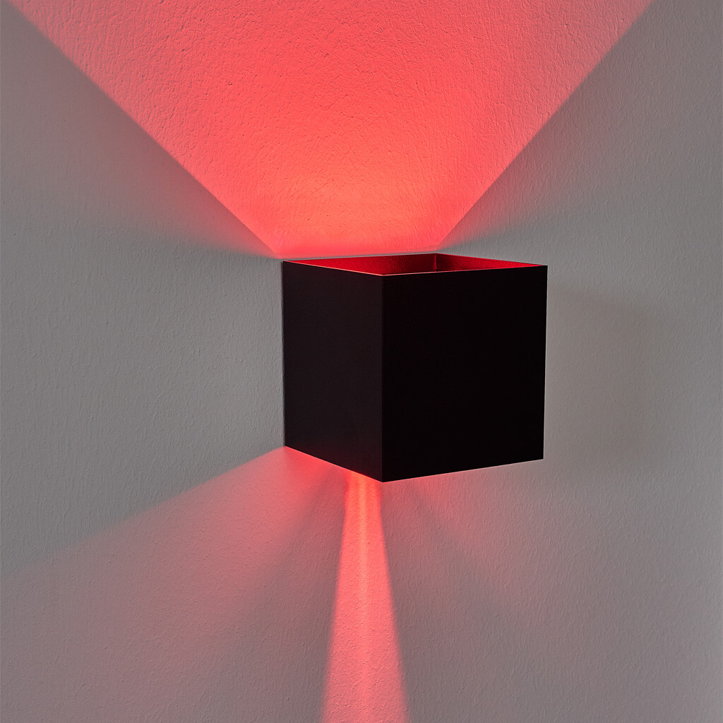 Emilum LED-Wandleuchte 24V, 8W, RGBW/2700K, CRI90, IP54 Schwarz - Produktbild 2