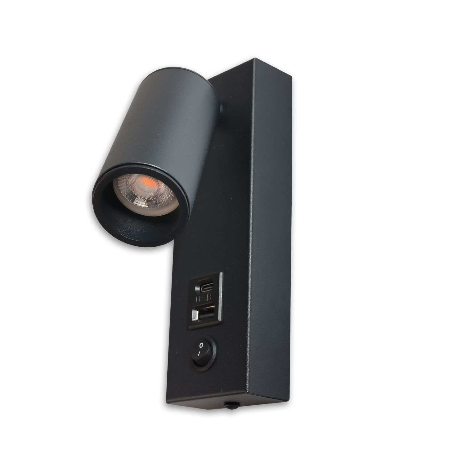 ISOLED LED Leseleuchte, 4,5W, schwarz, mit USB-A und USB-C Ladebuchse, 3000K - 3