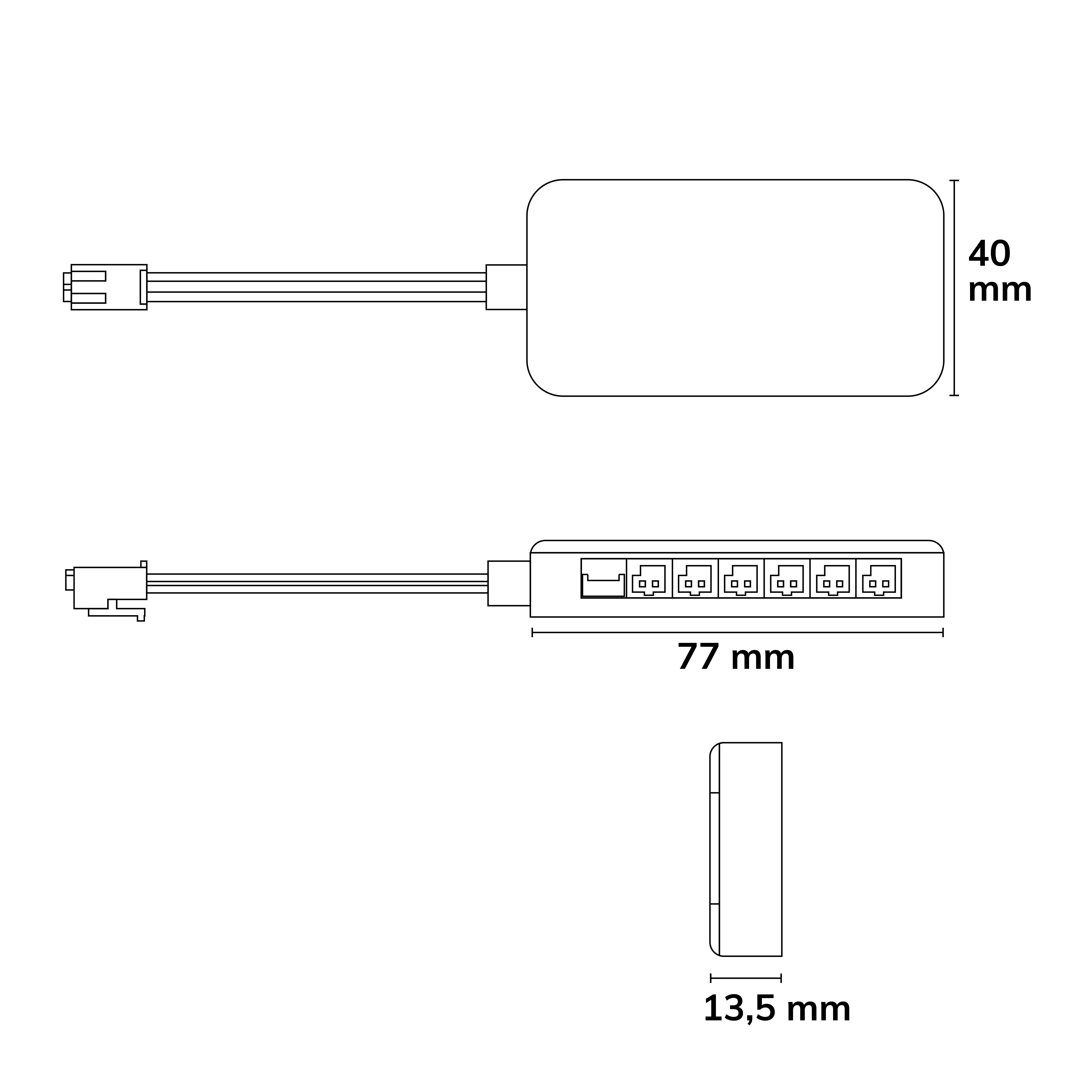 ISOLED MiniAMP Power-Splitter 6-fach, Single Color, 12-24V DC, mit Master Sensor-Port - 3